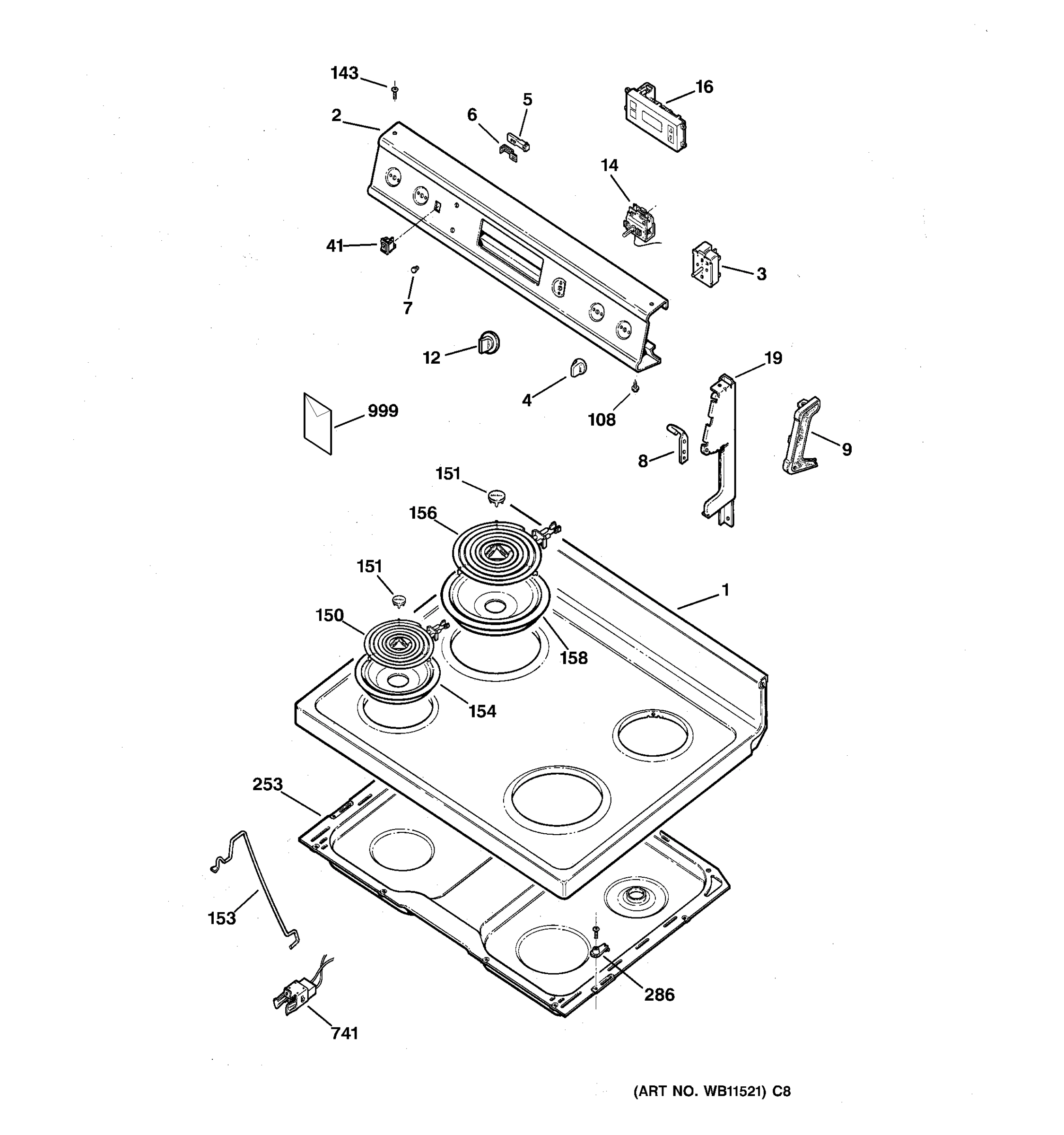 CONTROL PANEL & COOKTOP