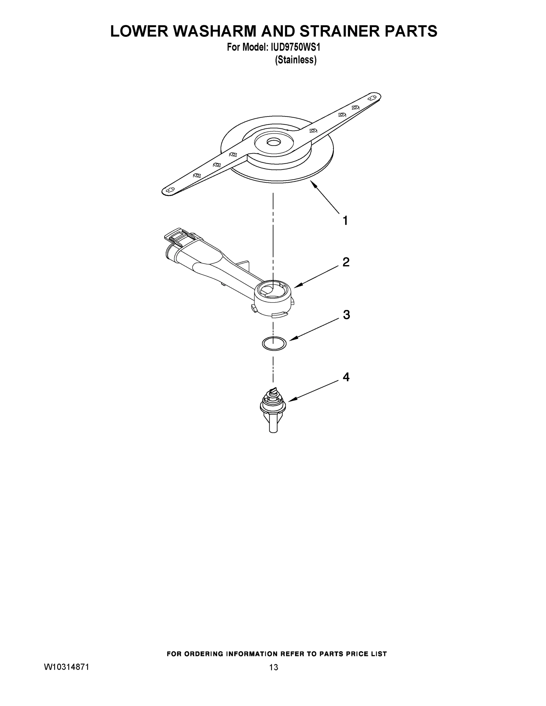 11 - LOWER WASHARM AND STRAINER PARTS