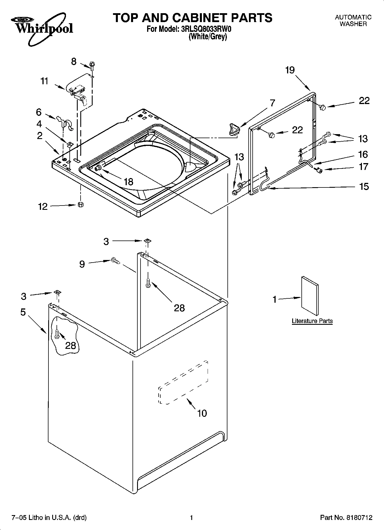 01 - TOP AND CABINET PARTS