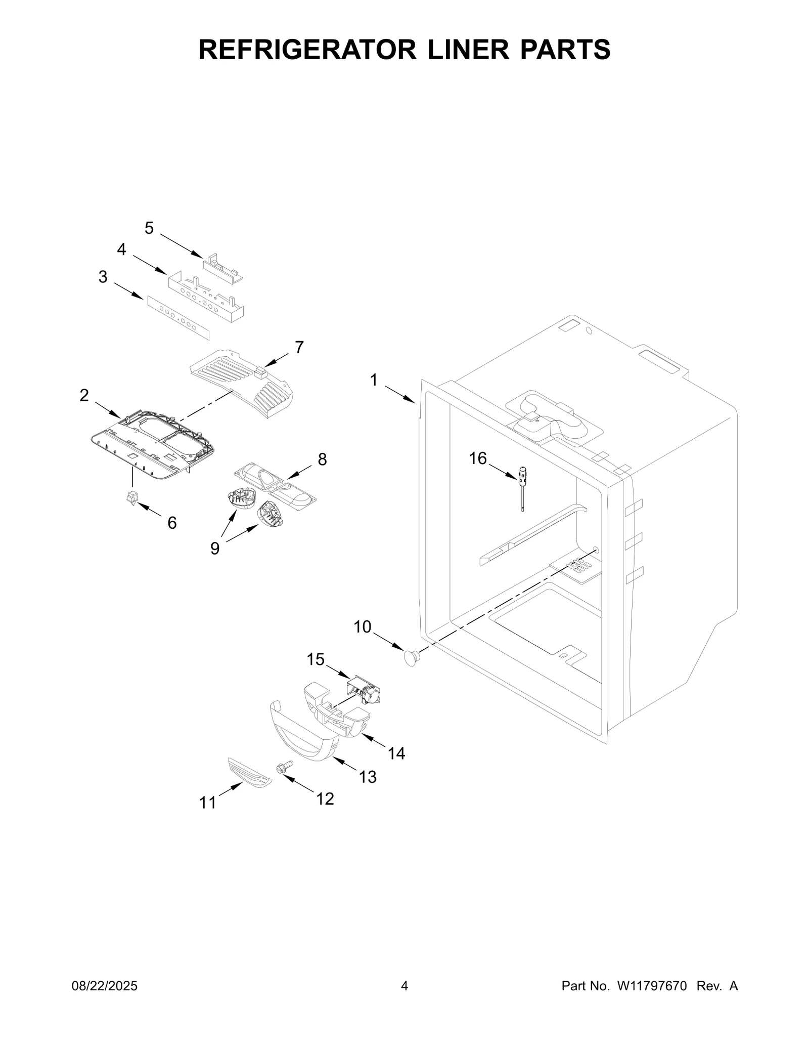 REFRIGERATOR LINER PARTS
