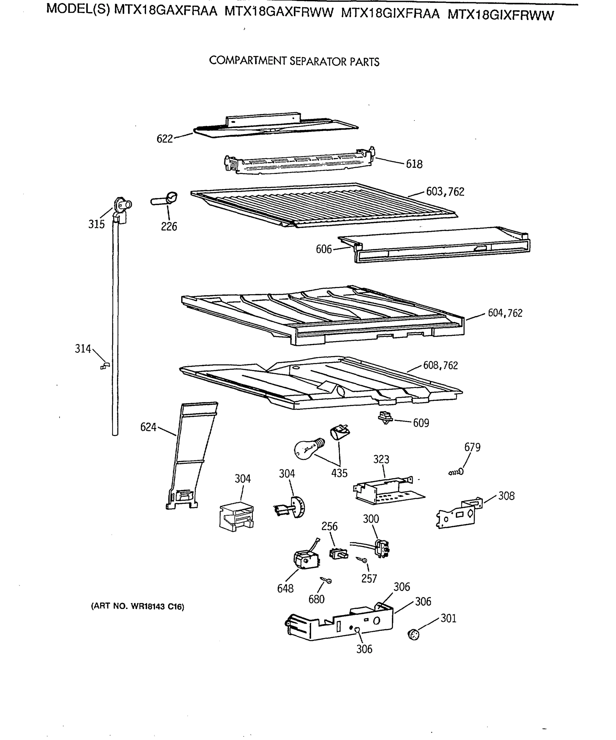 COMPARTMENT SEPARATOR PARTS