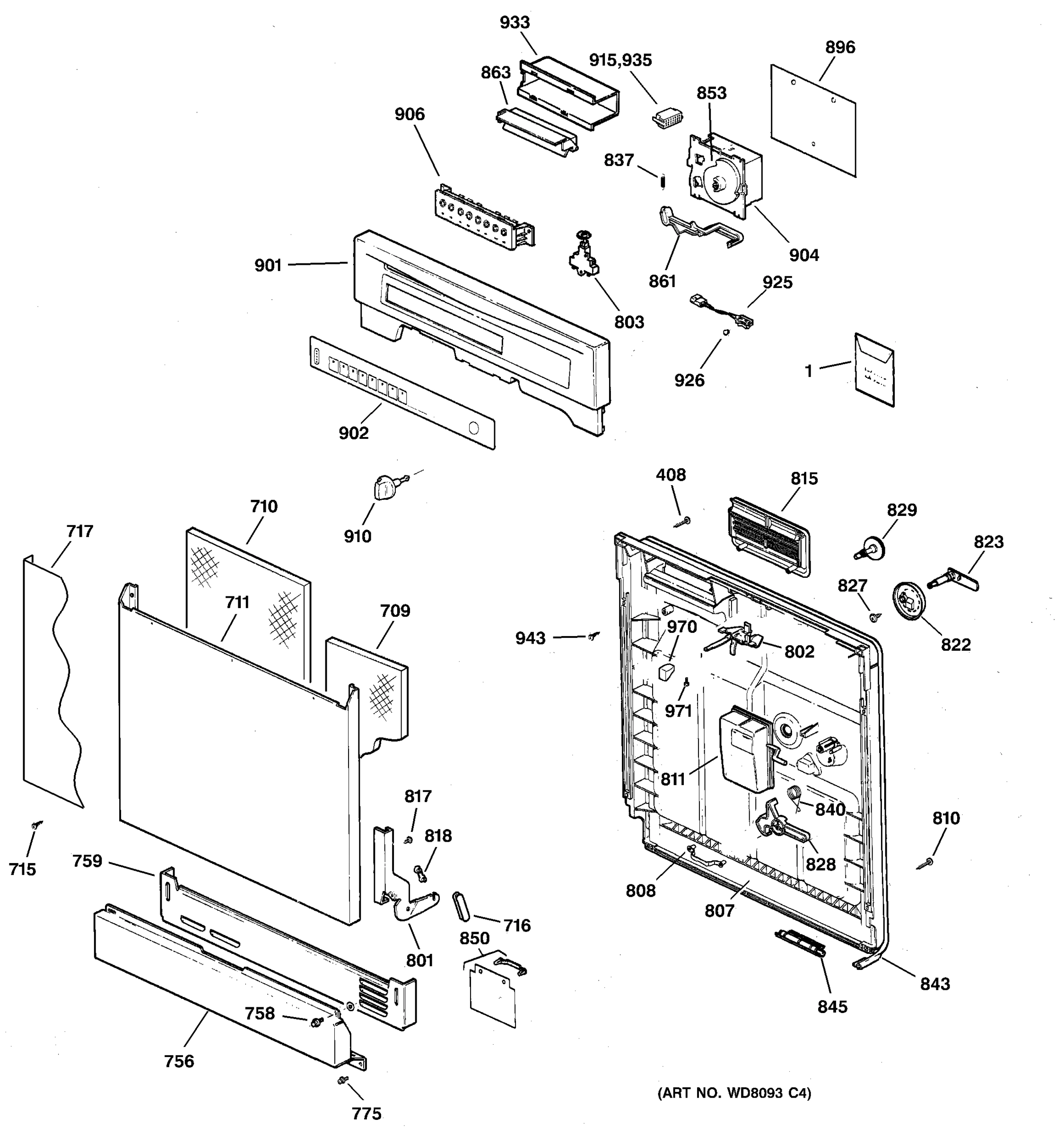 ESCUTCHEON & DOOR ASSEMBLY