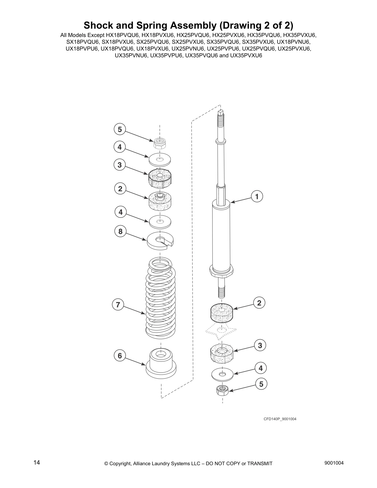 Shock and Spring Assembly (Drawing 2 of 2)