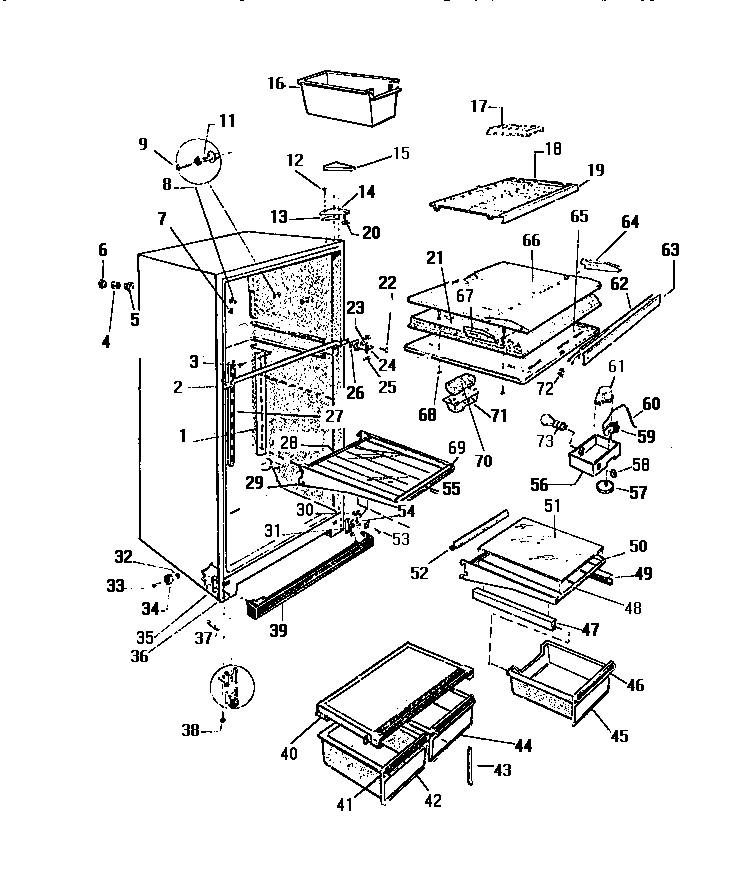 03 - CABINET, SHELVES, DIVIDER, FAN ASSE