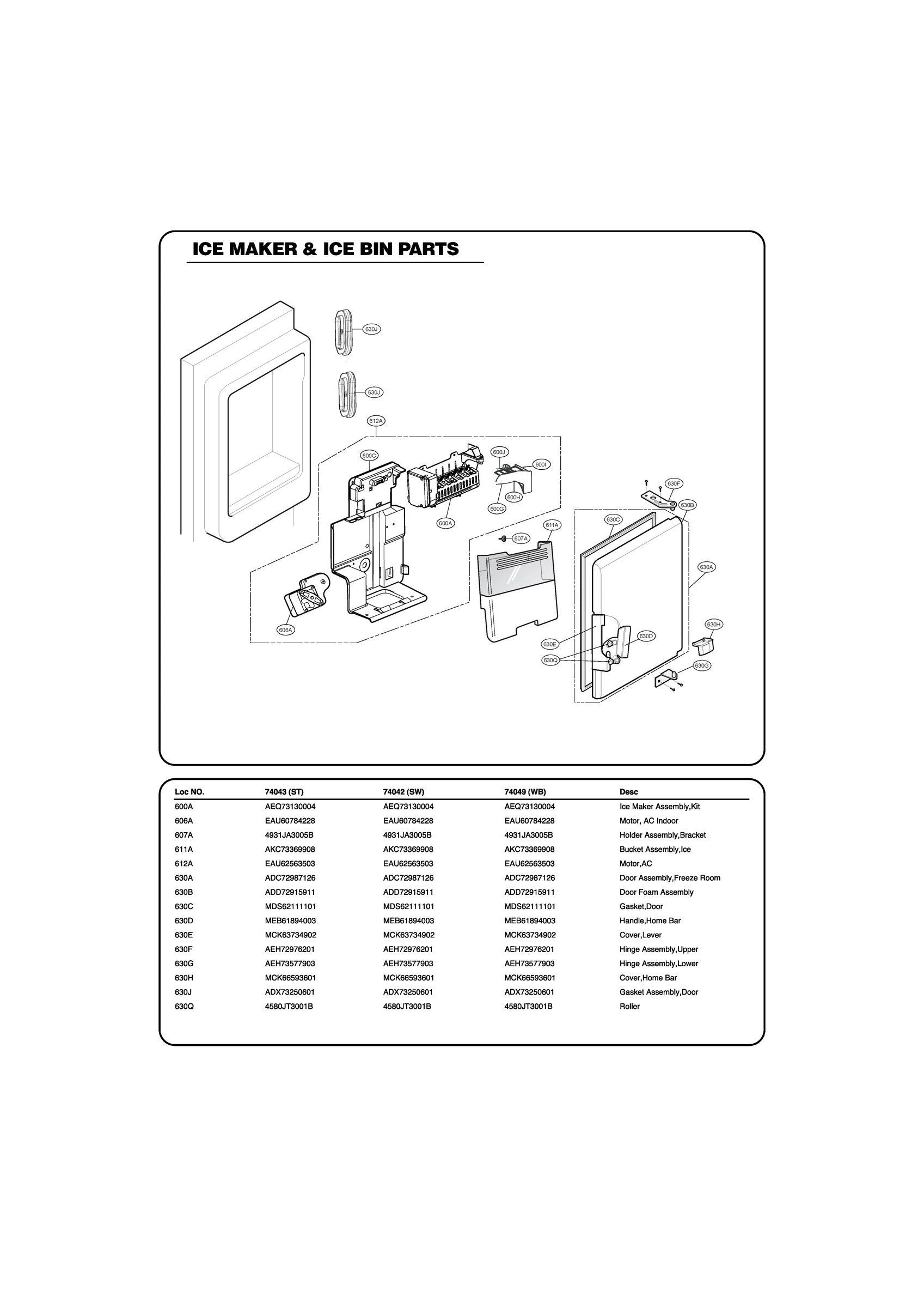 ICEMAKER & ICE BIN PARTS