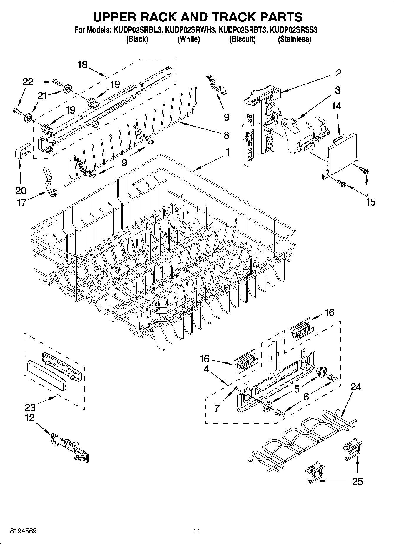 09 - UPPER RACK AND TRACK PARTS