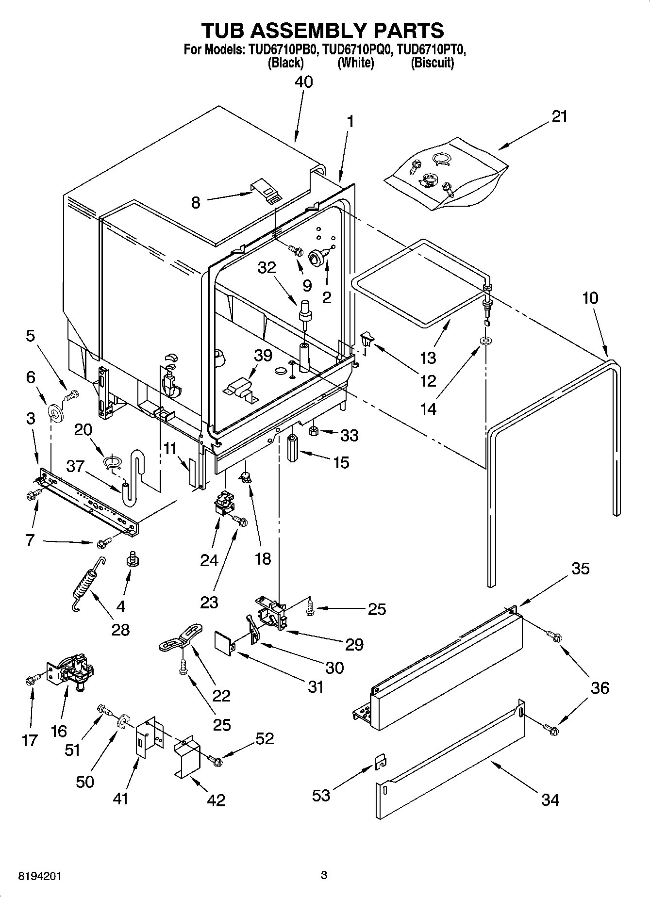 03 - TUB ASSEMBLY PARTS
