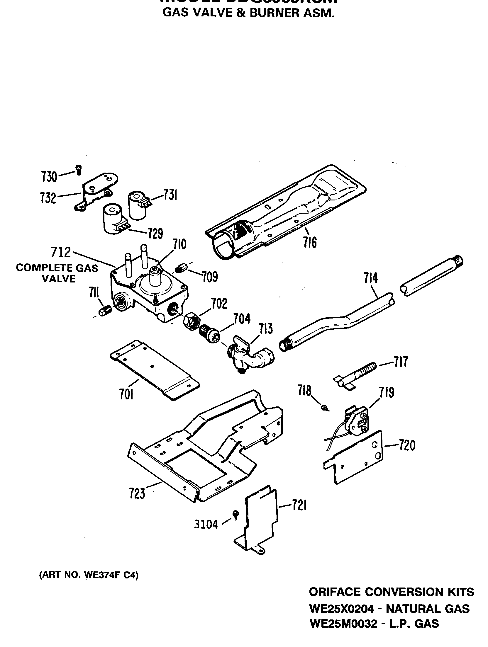 GAS VALVE & BURNER ASM.