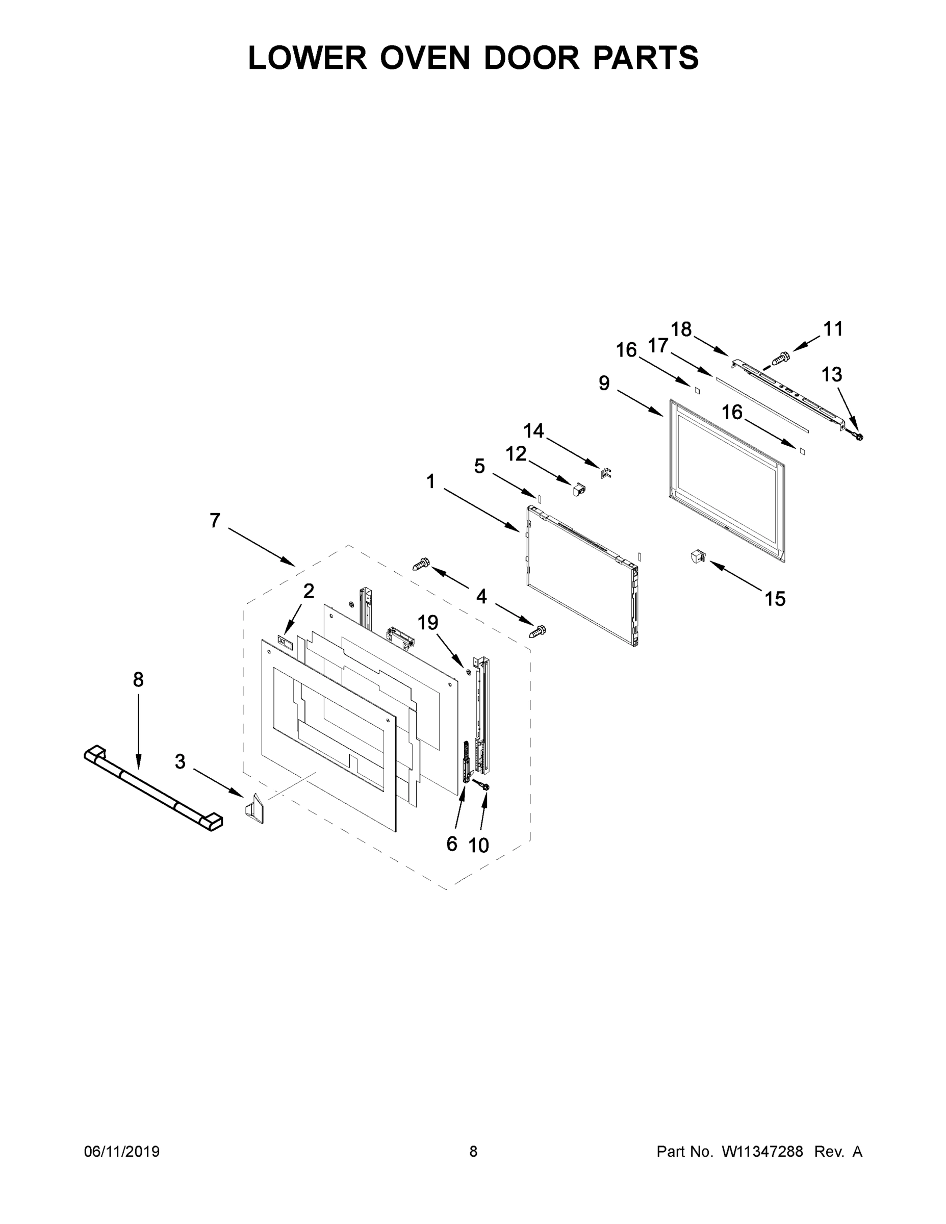 05 - LOWER OVEN DOOR PARTS