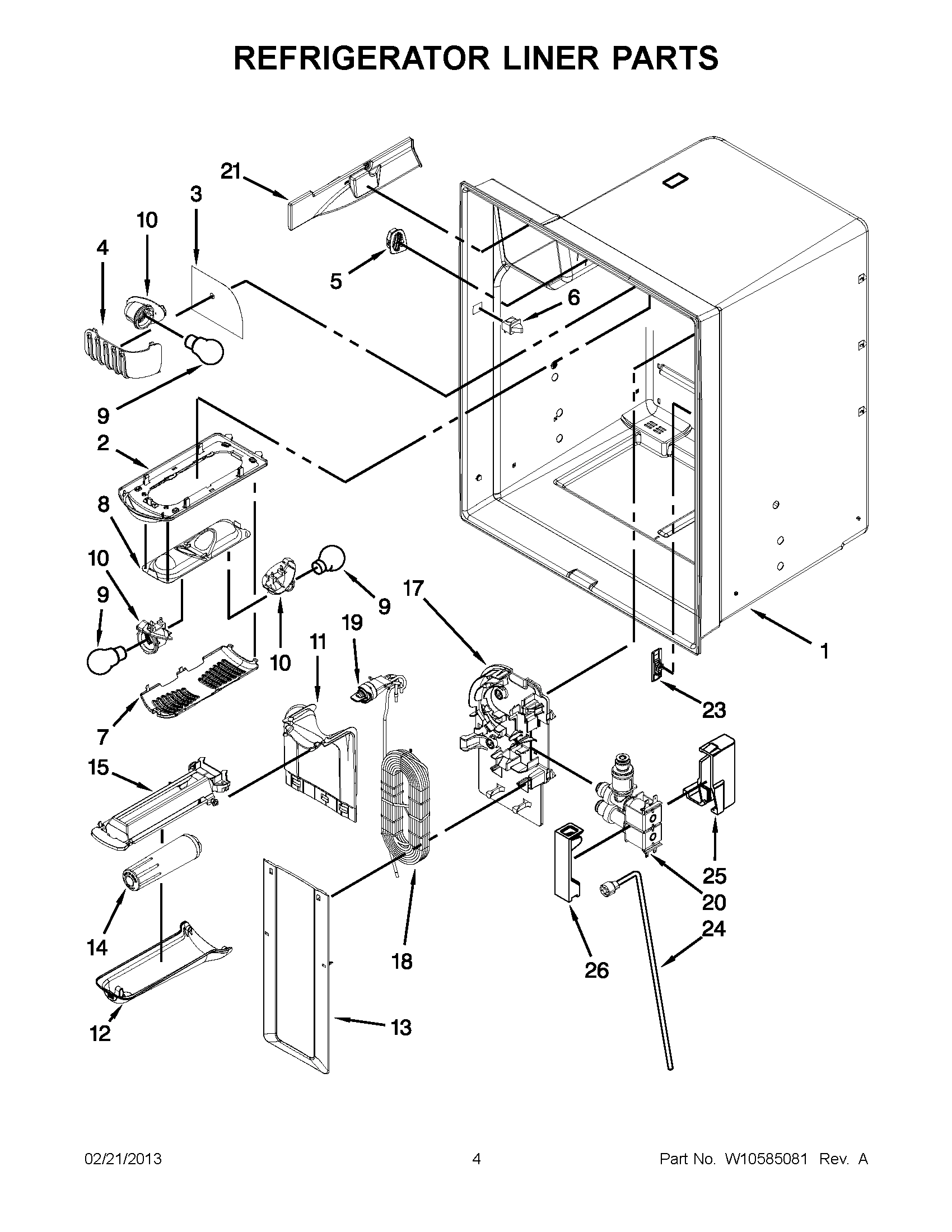 02 - REFRIGERATOR LINER PARTS
