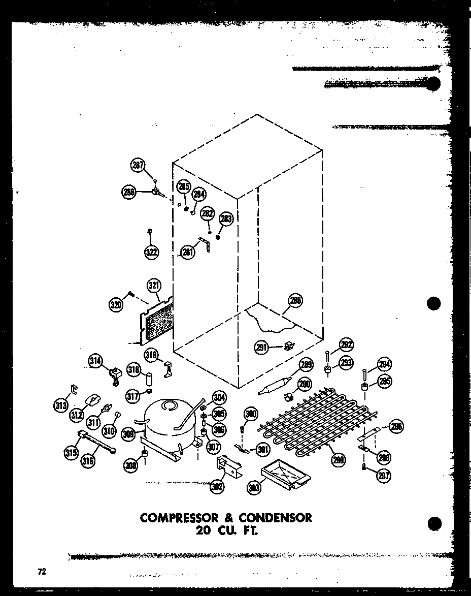 01 - COMPRESSOR & CONDENSOR 20 CU. FT.