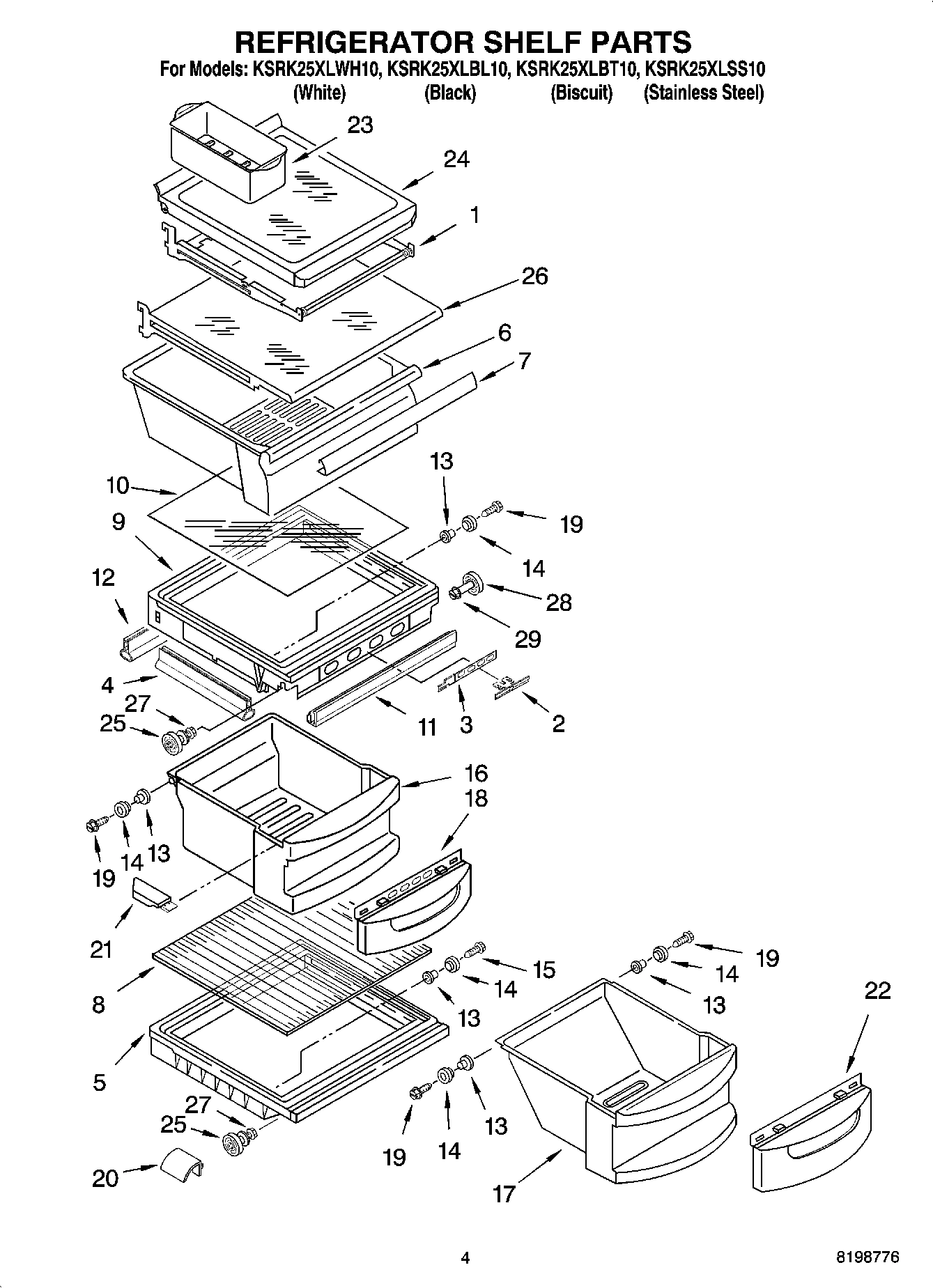 03 - REFRIGERATOR SHELF PARTS