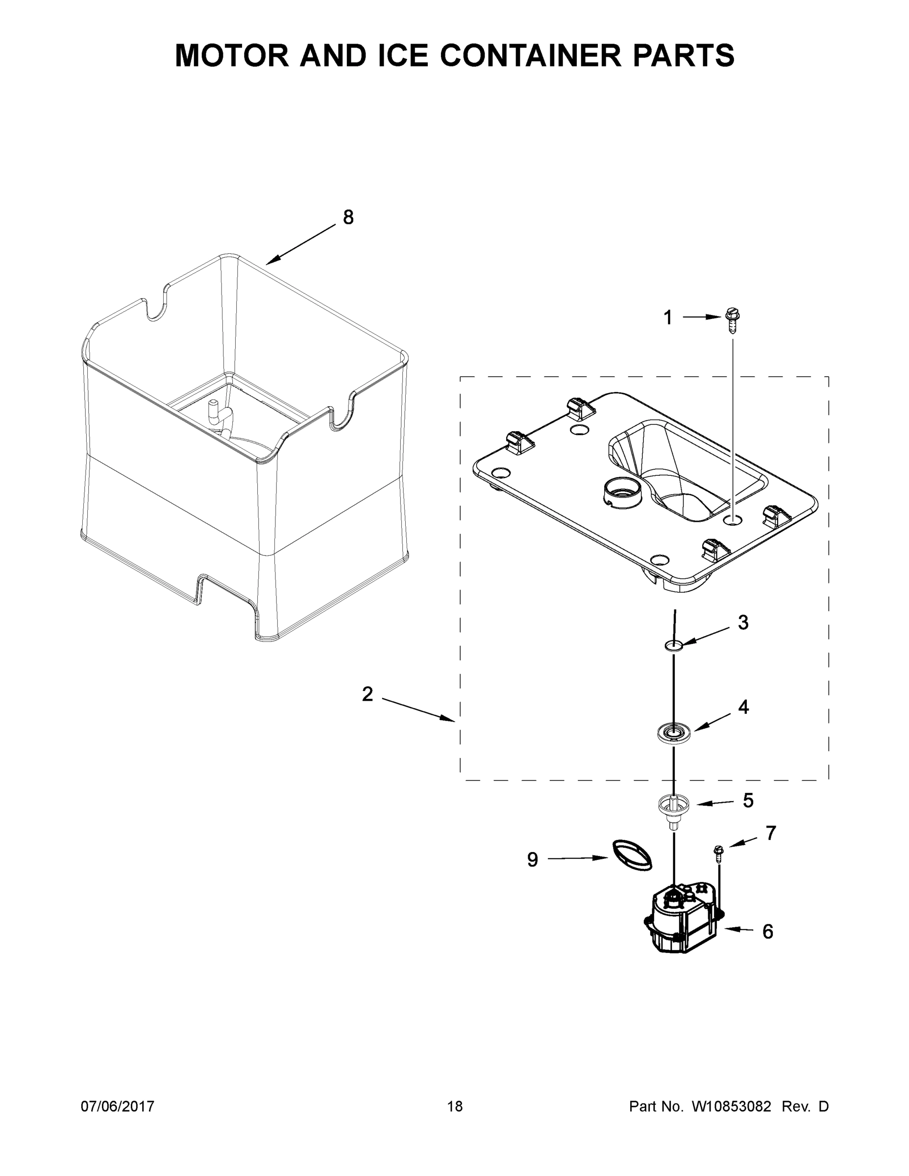 10 - MOTOR AND ICE CONTAINER PARTS