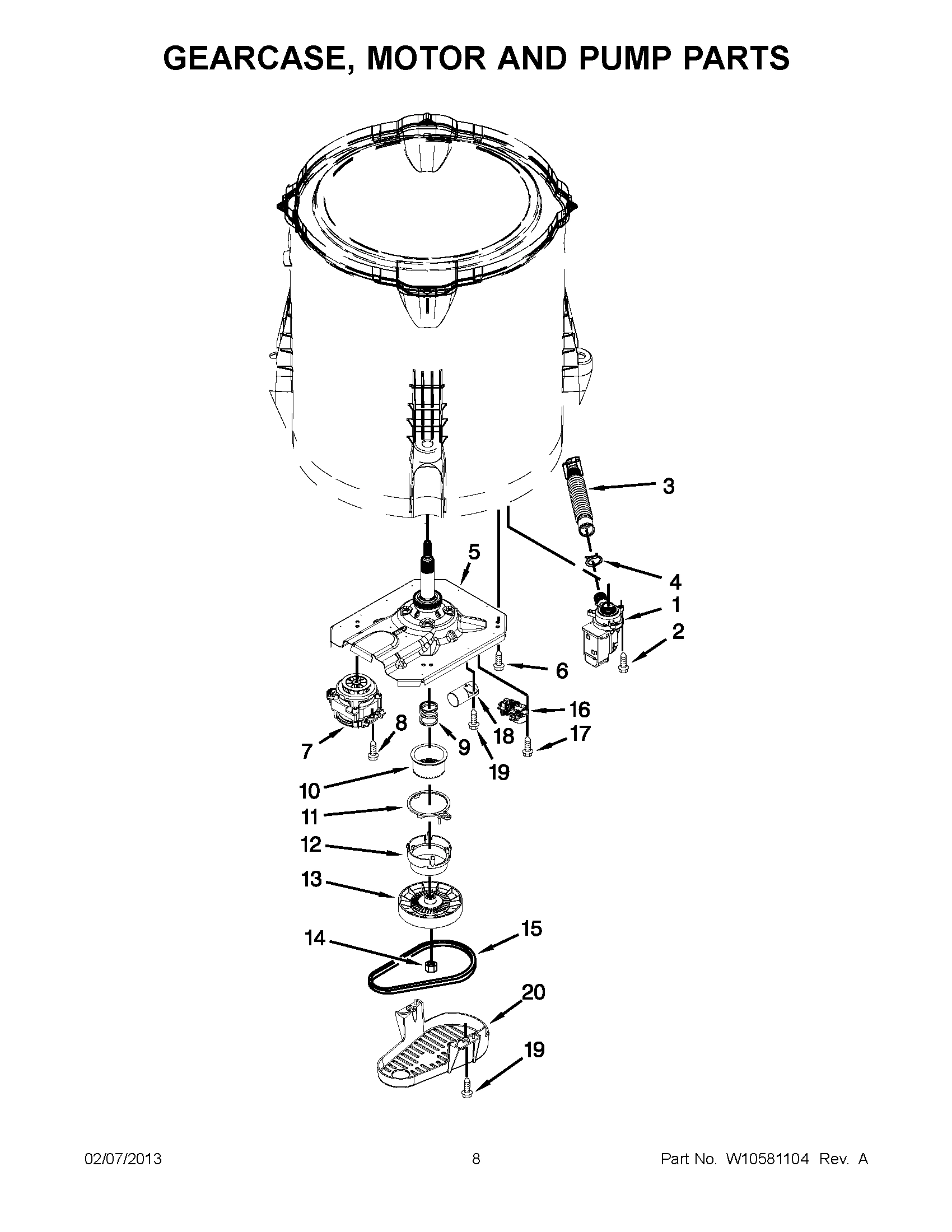 04 - GEARCASE, MOTOR AND PUMP PARTS