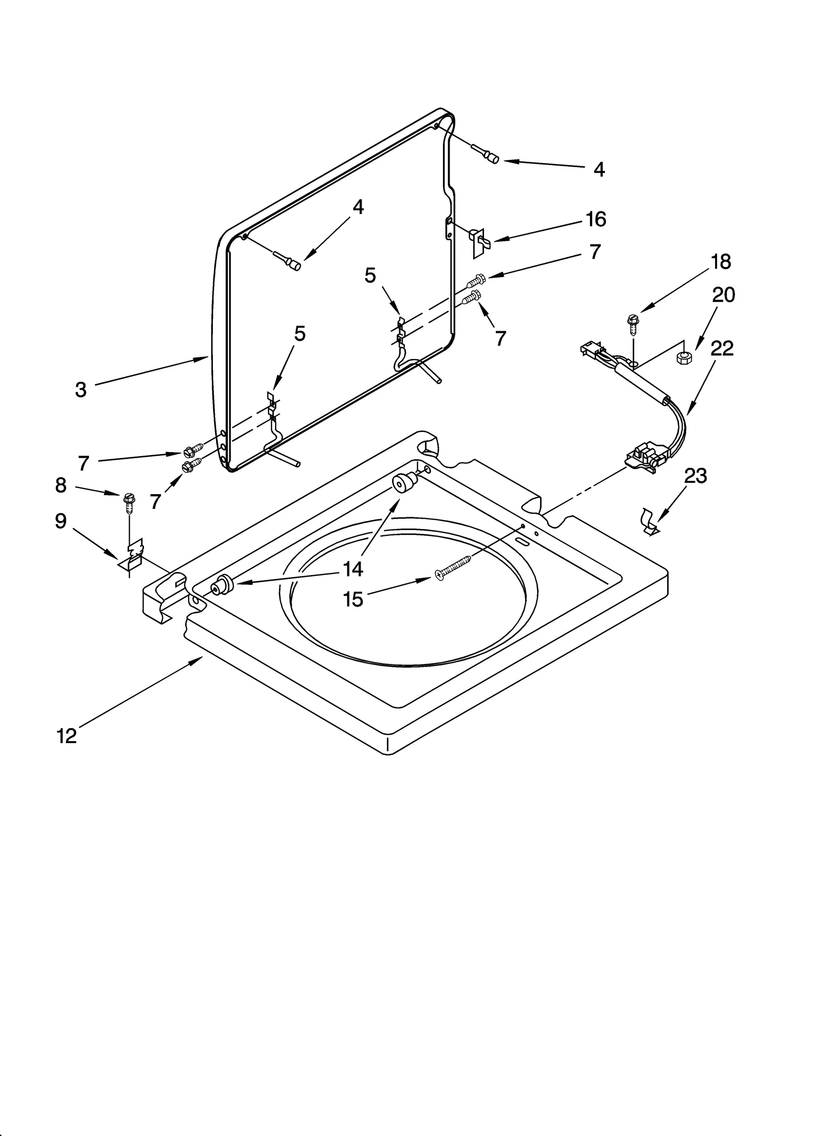 WASHER TOP AND LID PARTS