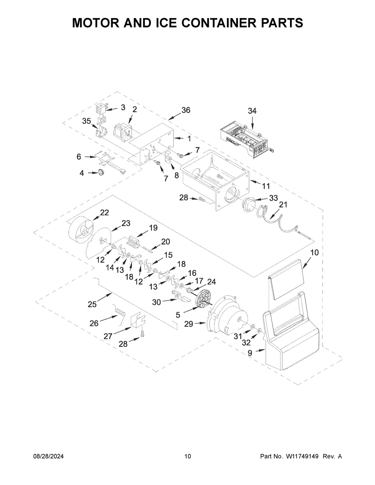 06 - MOTOR AND ICE CONTAINER PARTS