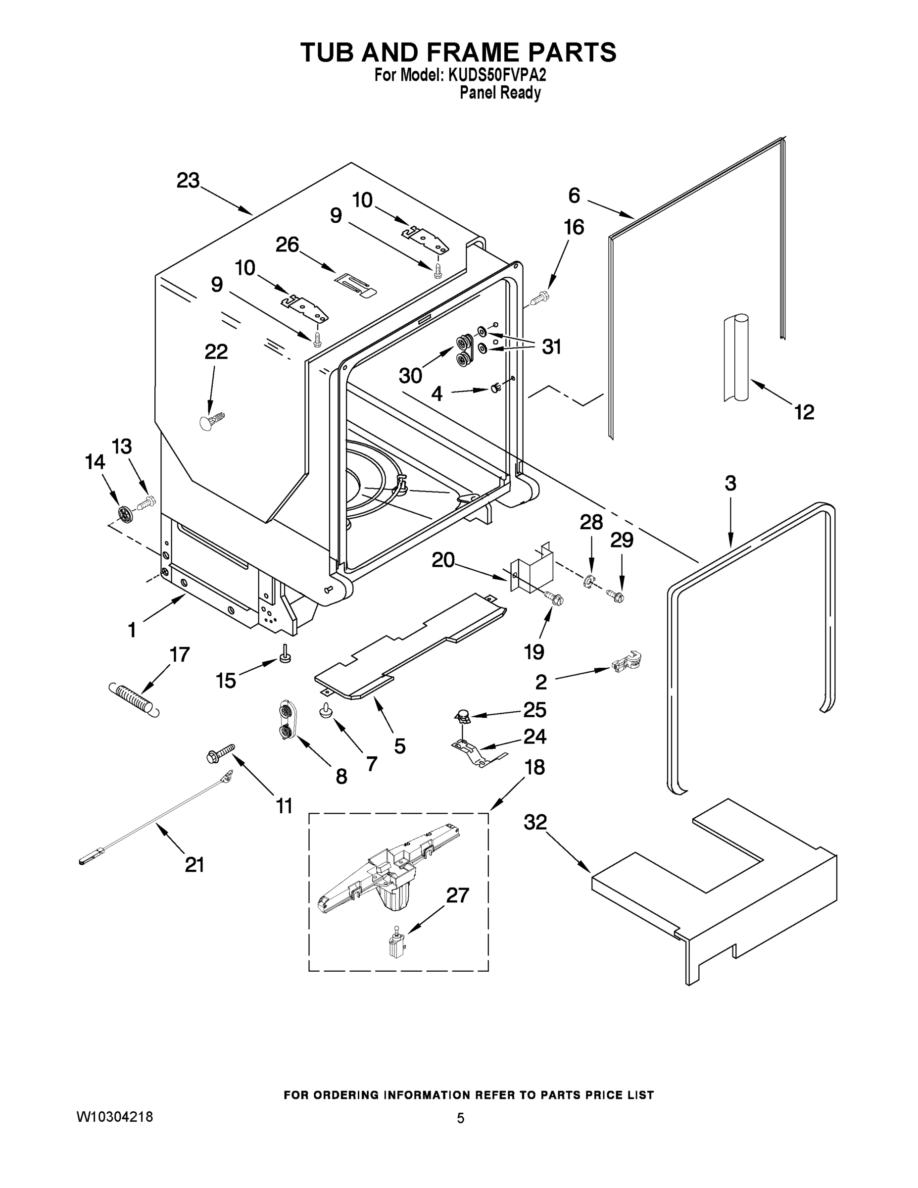 05 - TUB AND FRAME PARTS
