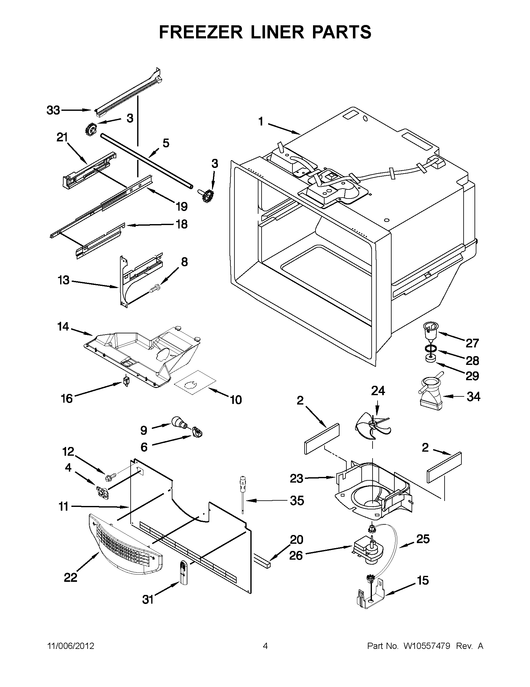 02 - FREEZER LINER PARTS