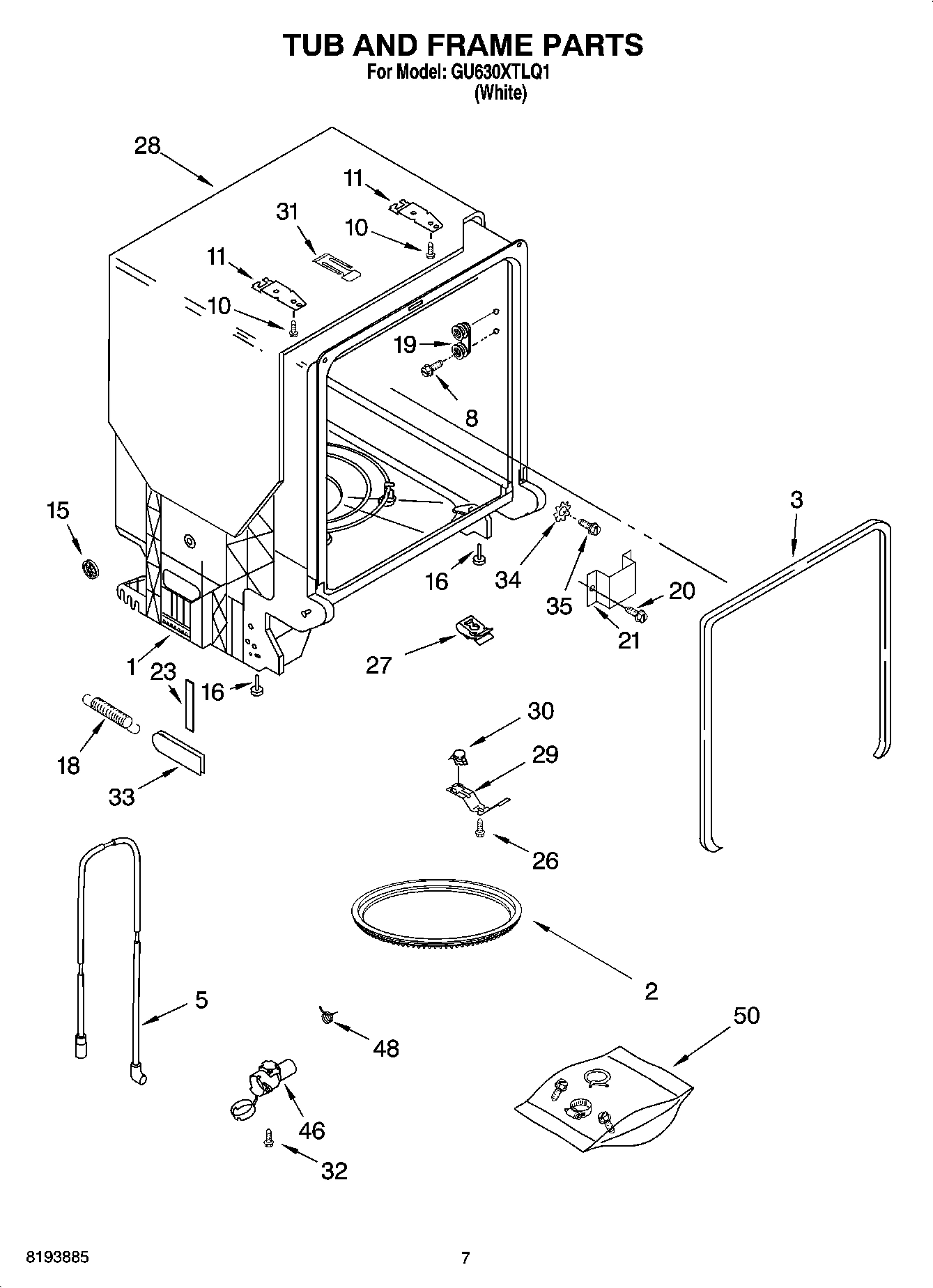 07 - TUB AND FRAME PARTS