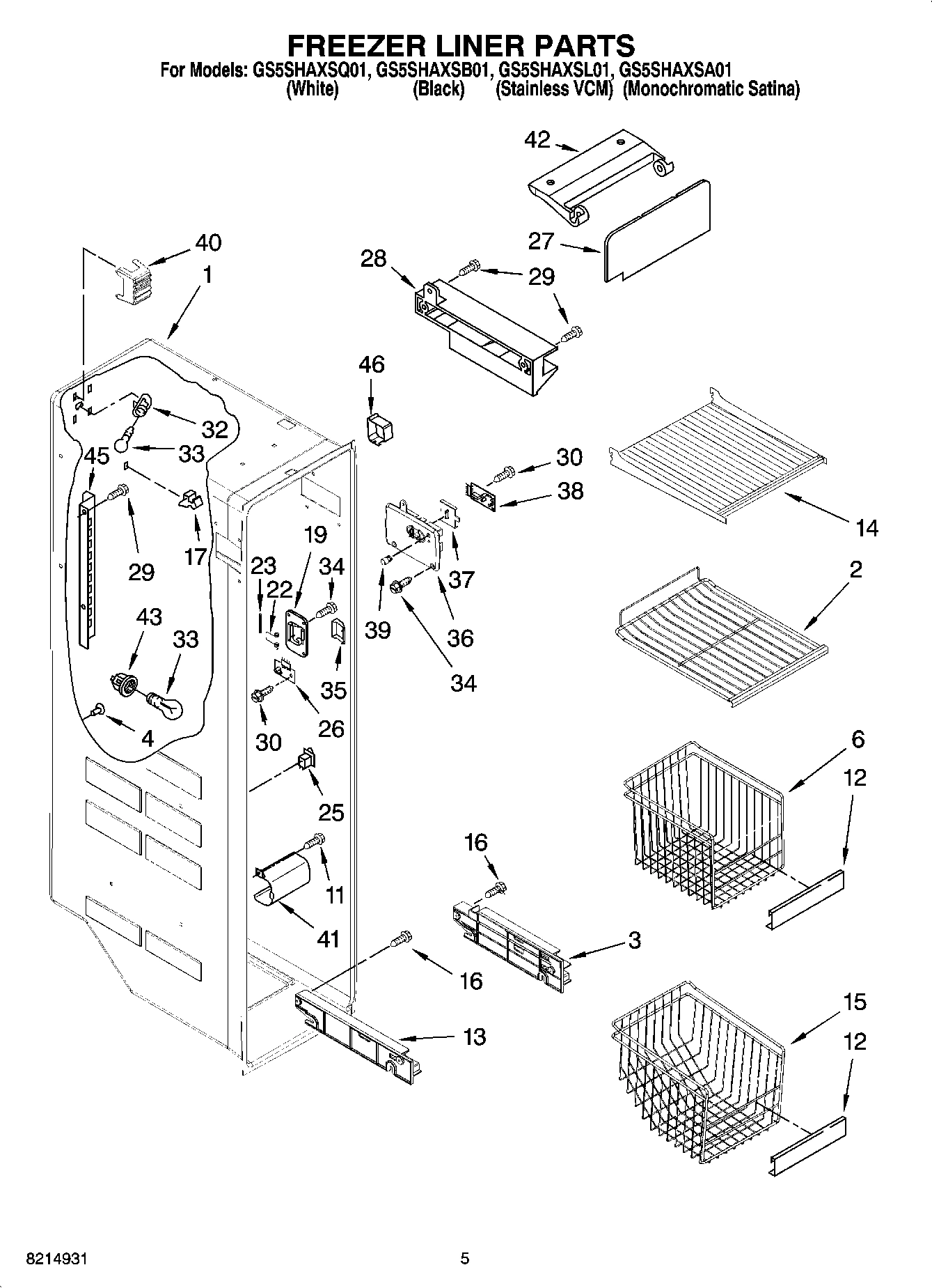 04 - FREEZER LINER PARTS