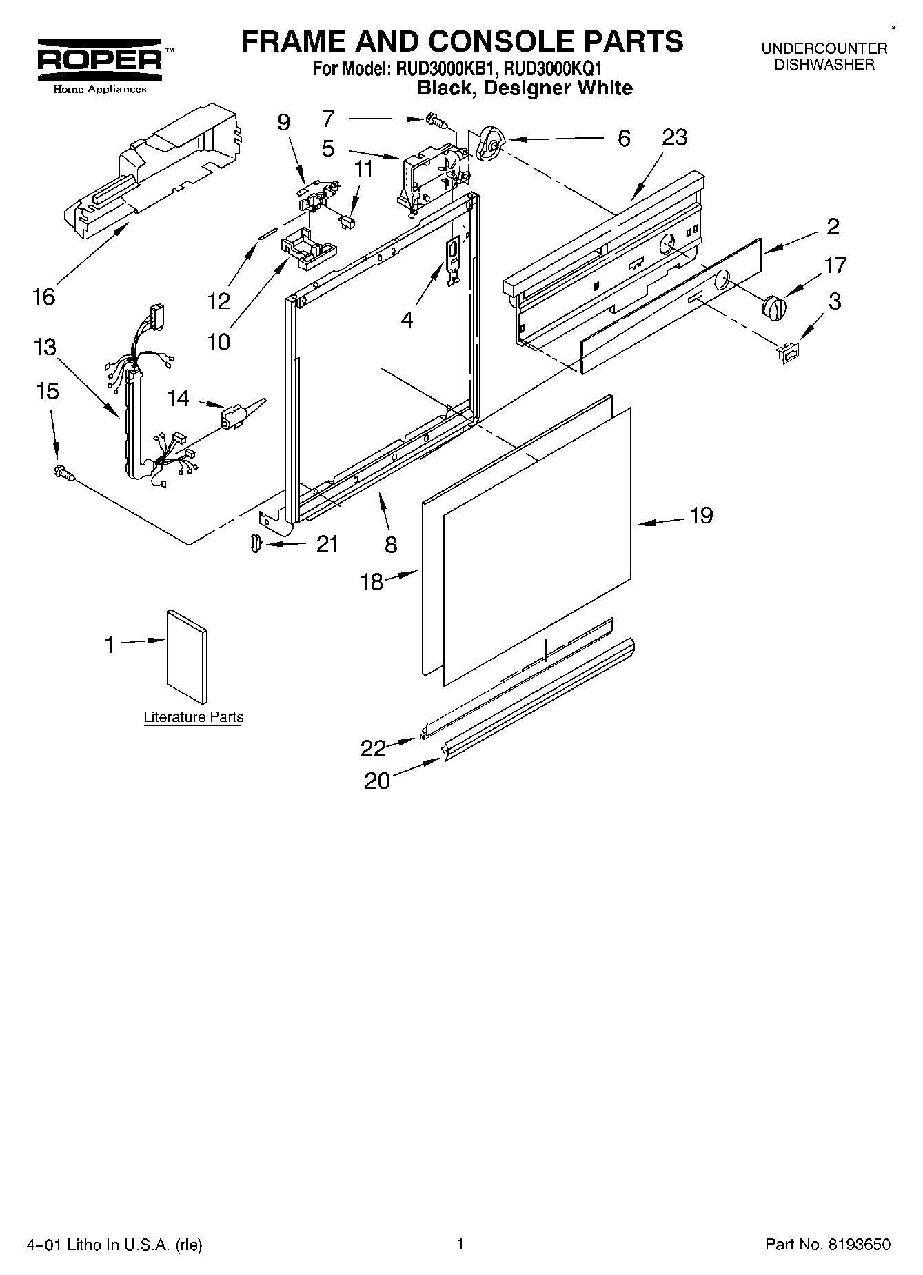 01 - FRAME AND CONSOLE, LITERATURE
