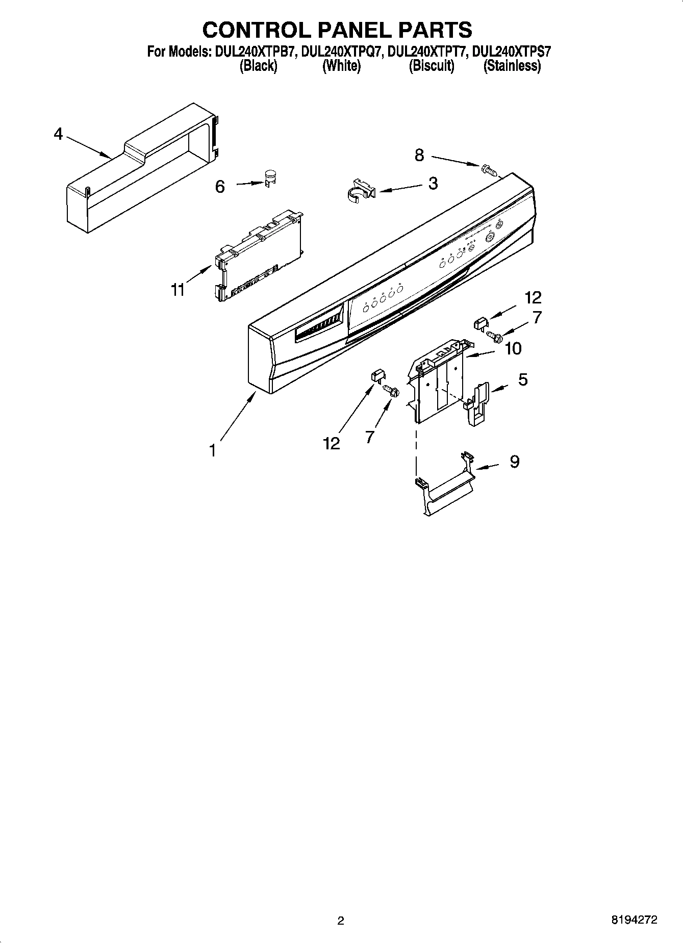02 - CONTROL PANEL PARTS