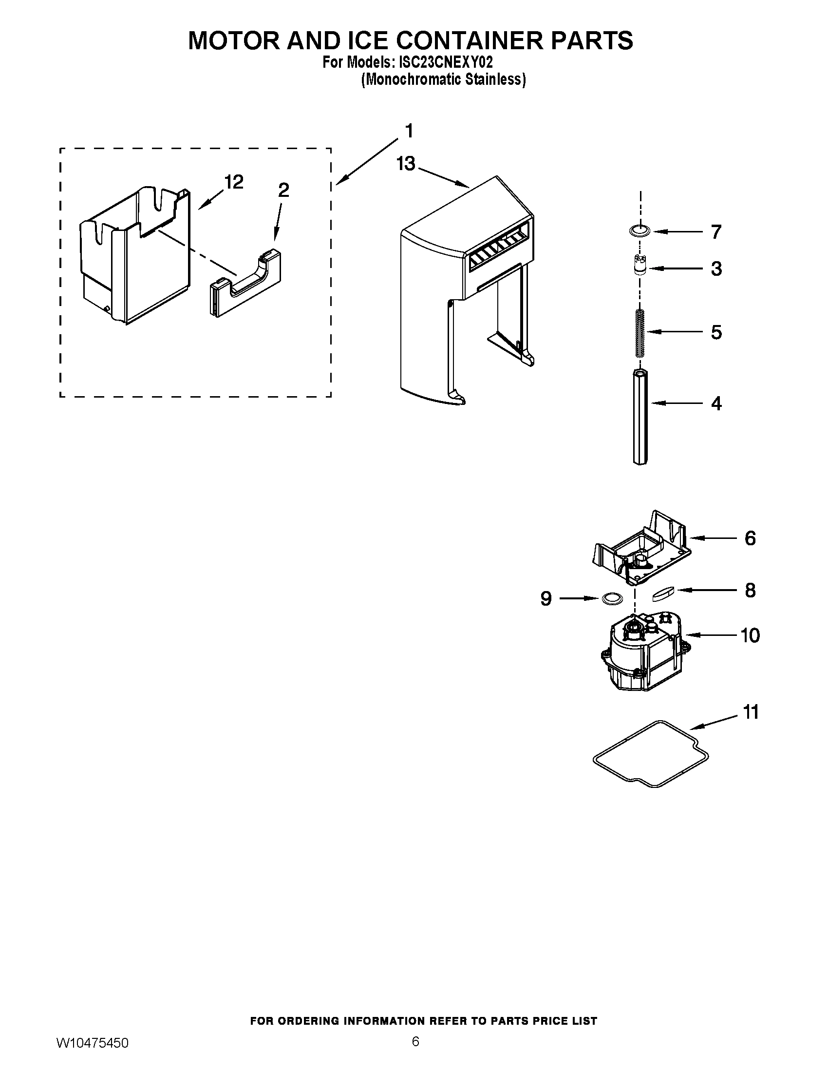05 - MOTOR AND ICE CONTAINER PARTS