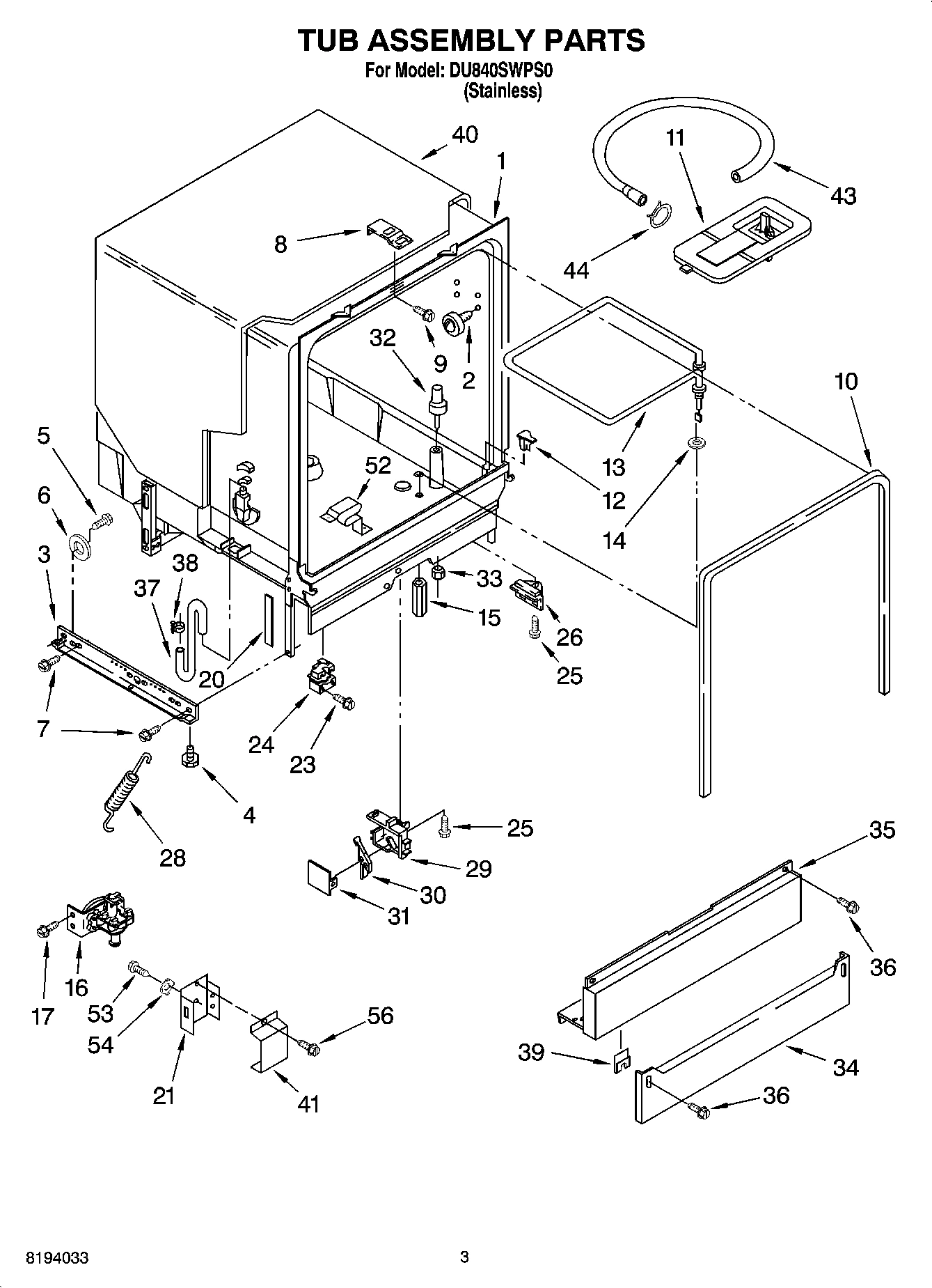 03 - TUB ASSEMBLY PARTS