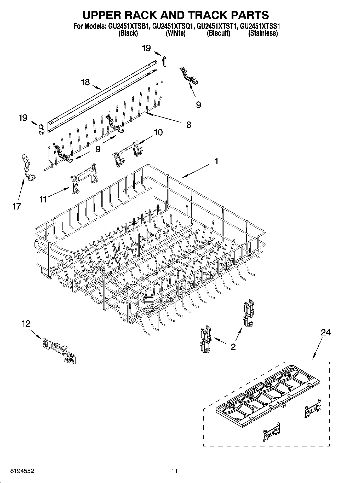 09 - UPPER RACK AND TRACK PARTS