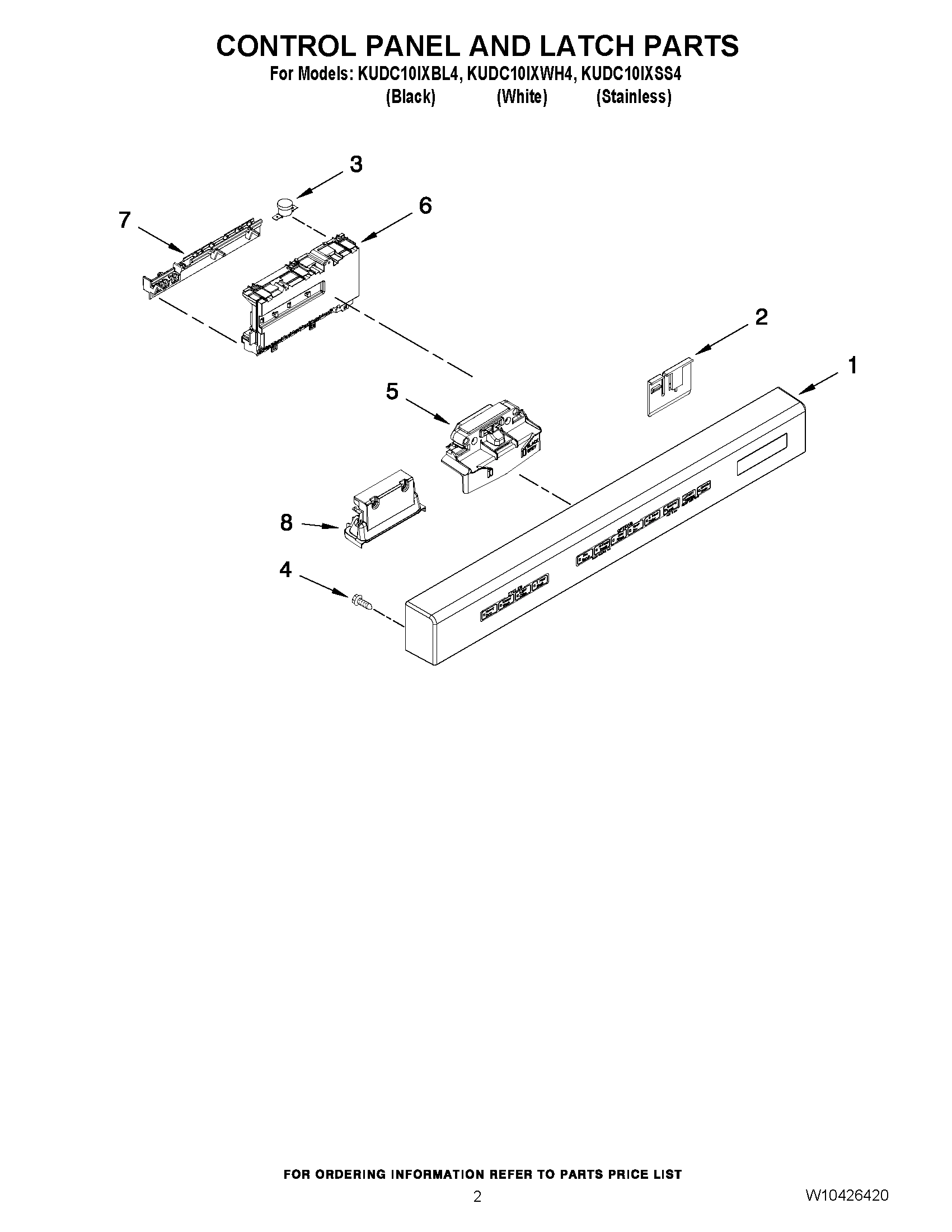 02 - CONTROL PANEL AND LATCH PARTS