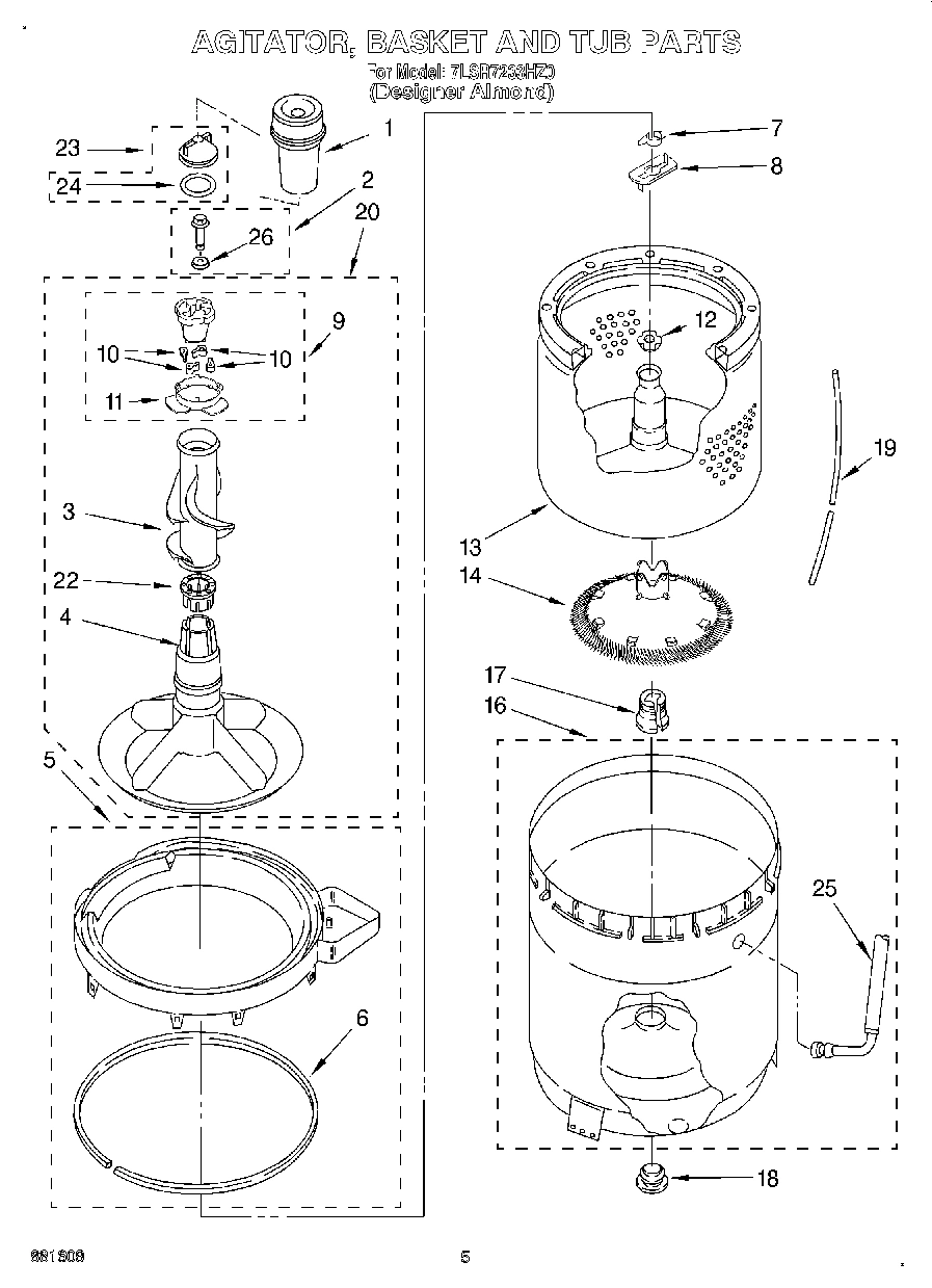 03 - AGITATOR, BASKET AND TUB