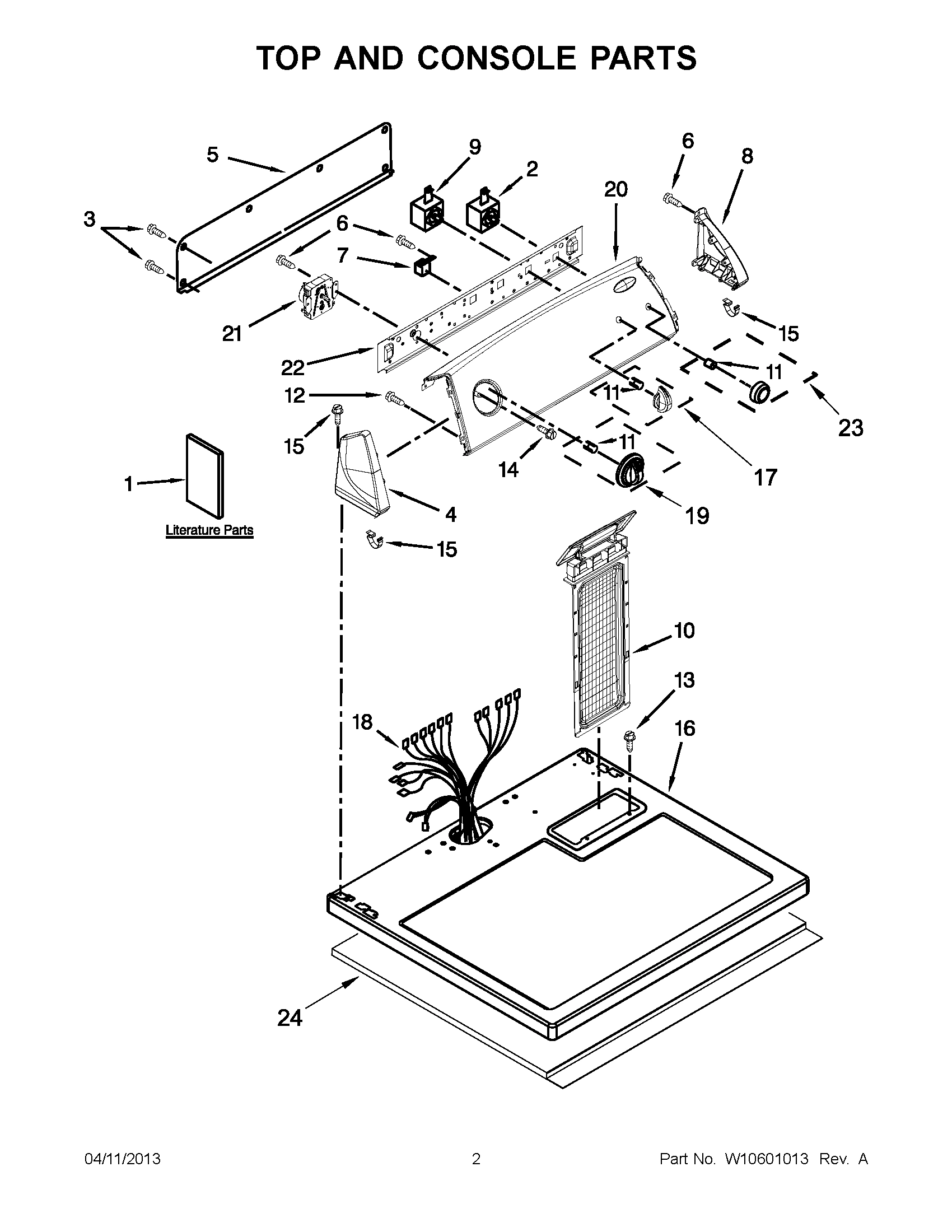 01 - TOP AND CONSOLE PARTS