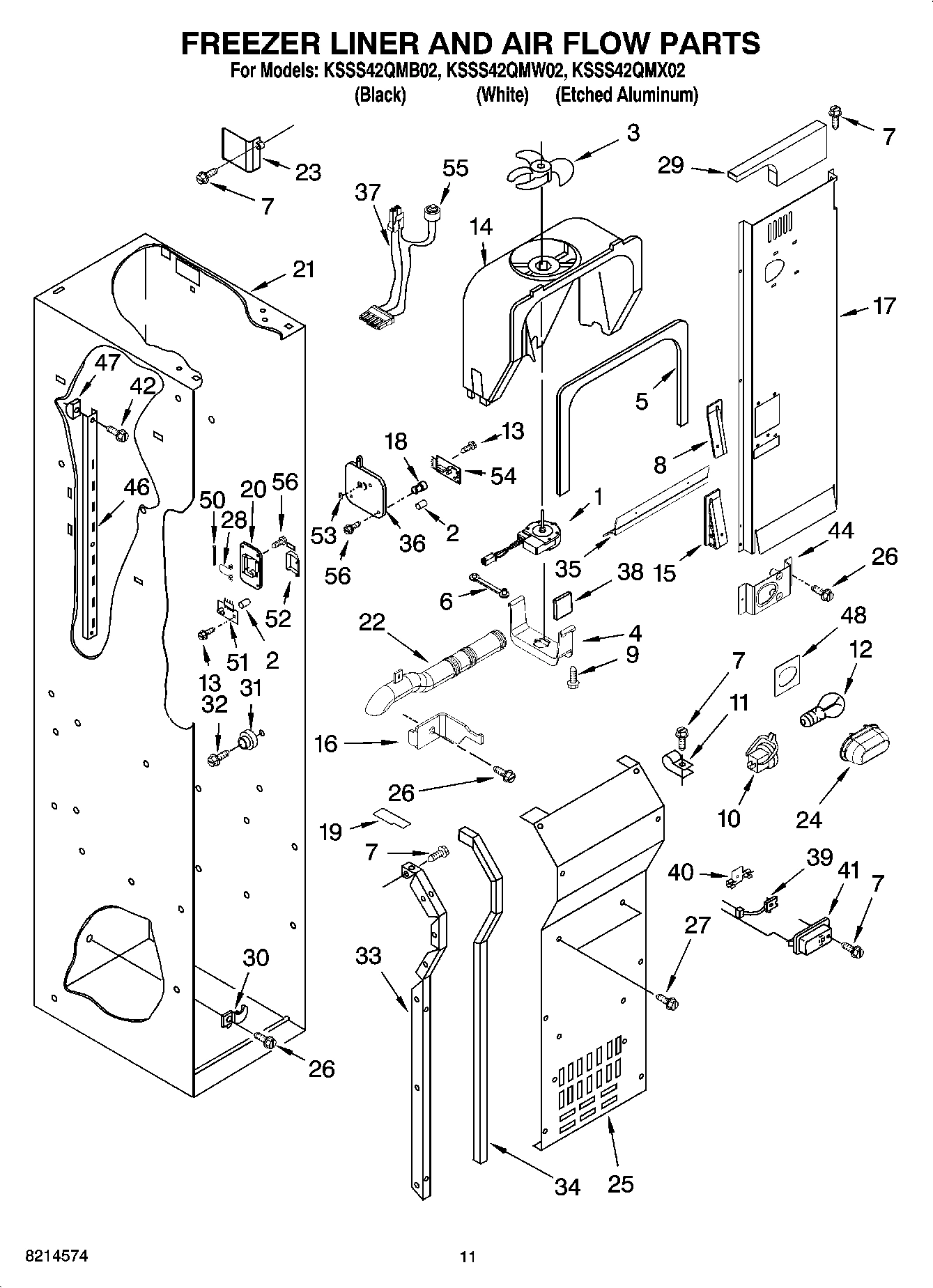 08 - FREEZER LINER AND AIR FLOW PARTS
