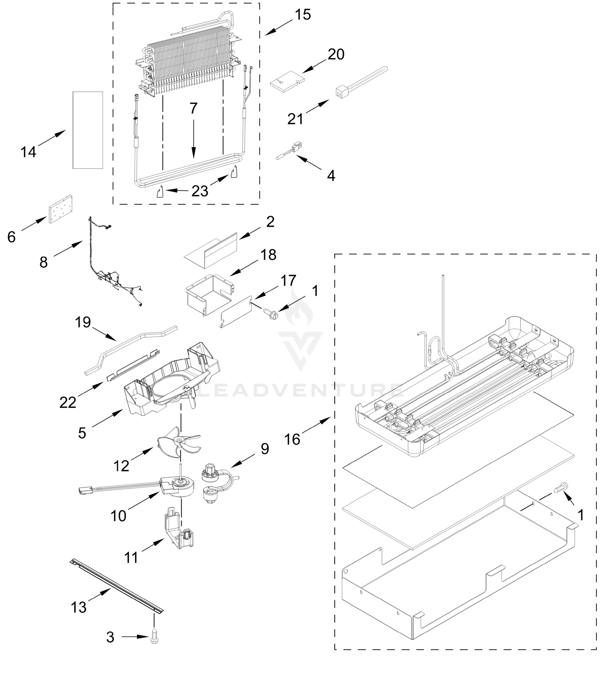 LOWER UNIT AND TUBE PARTS