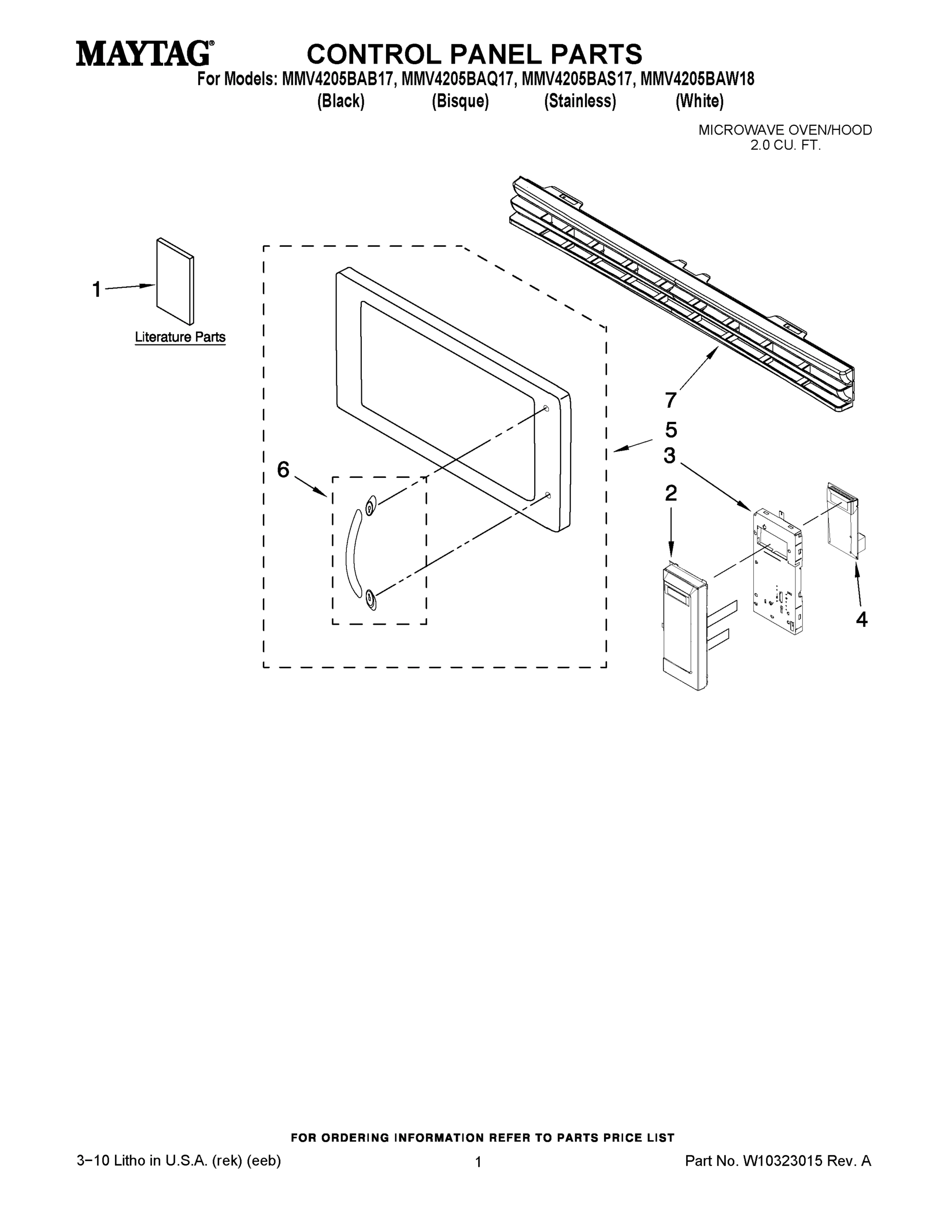01 - CONTROL PANEL PARTS