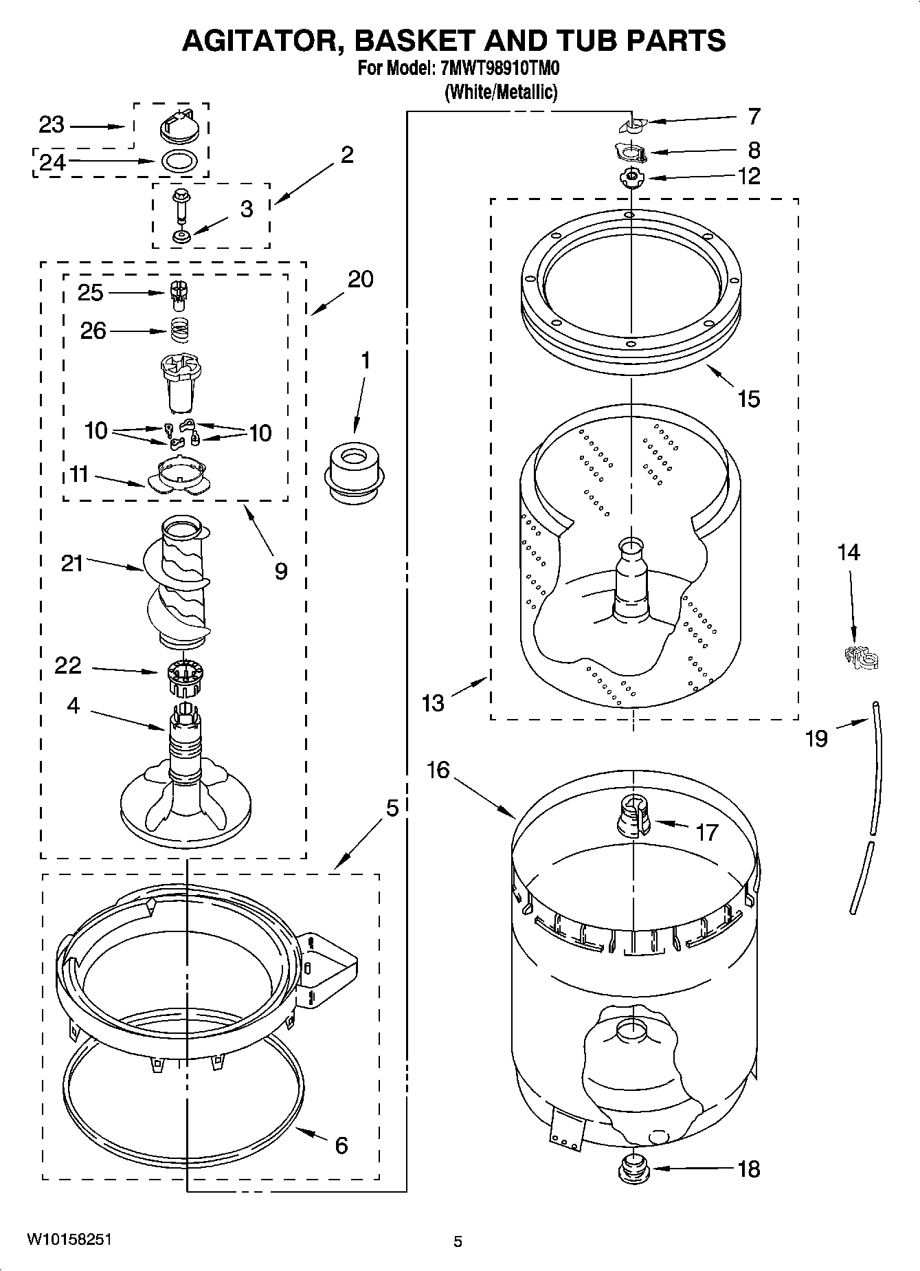 03 - AGITATOR, BASKET AND TUB PARTS