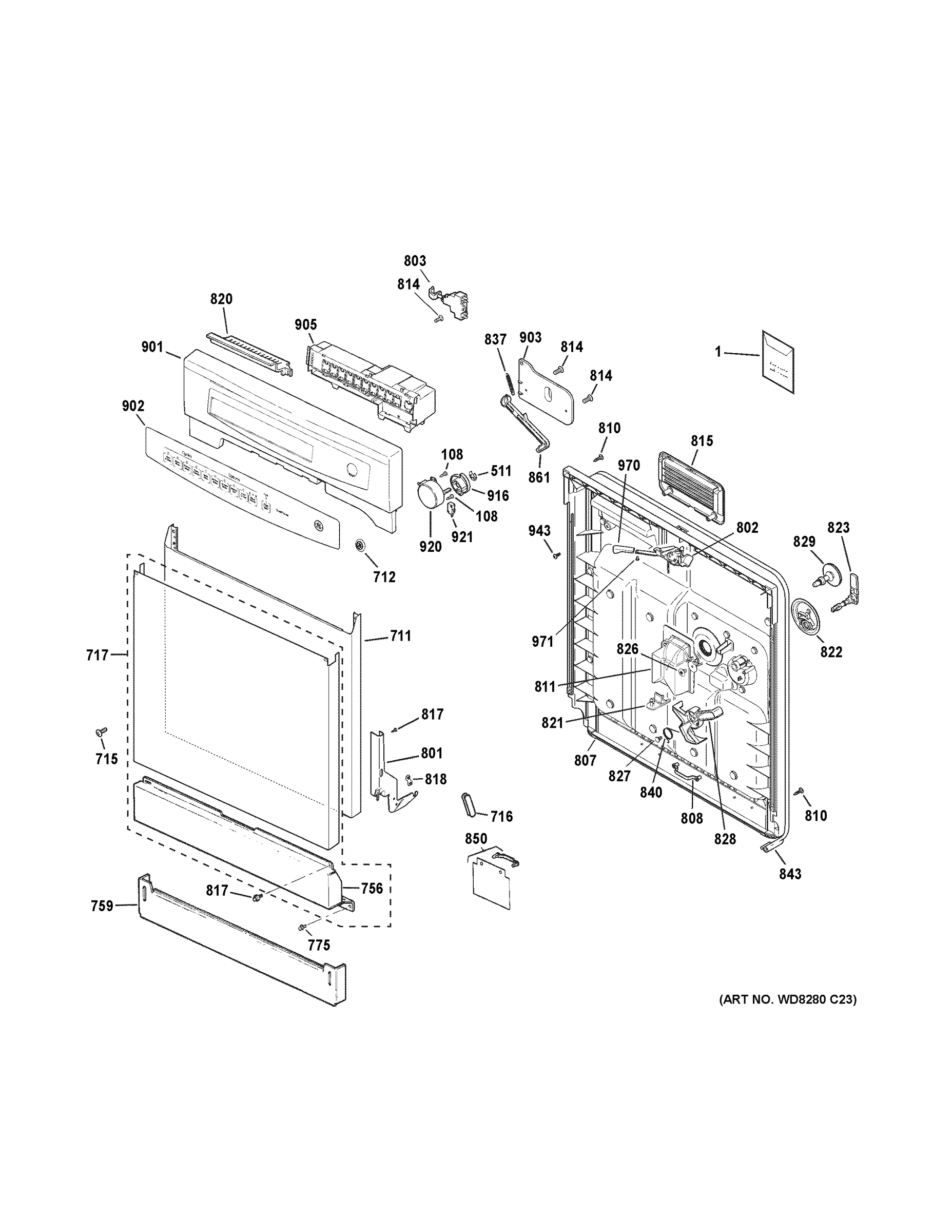 ESCUTCHEON & DOOR ASSEMBLY