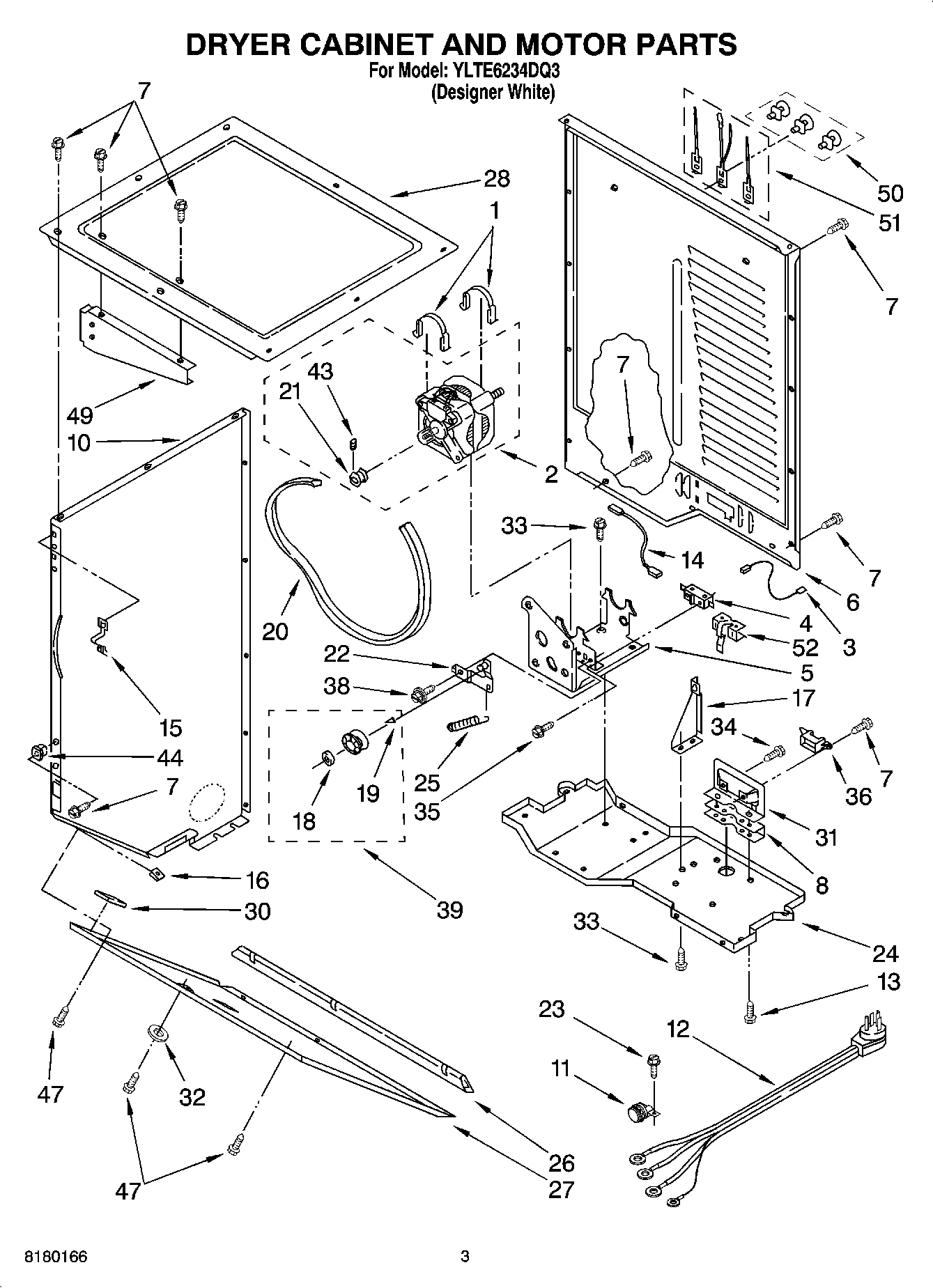 03 - DRYER CABINET AND MOTOR PARTS