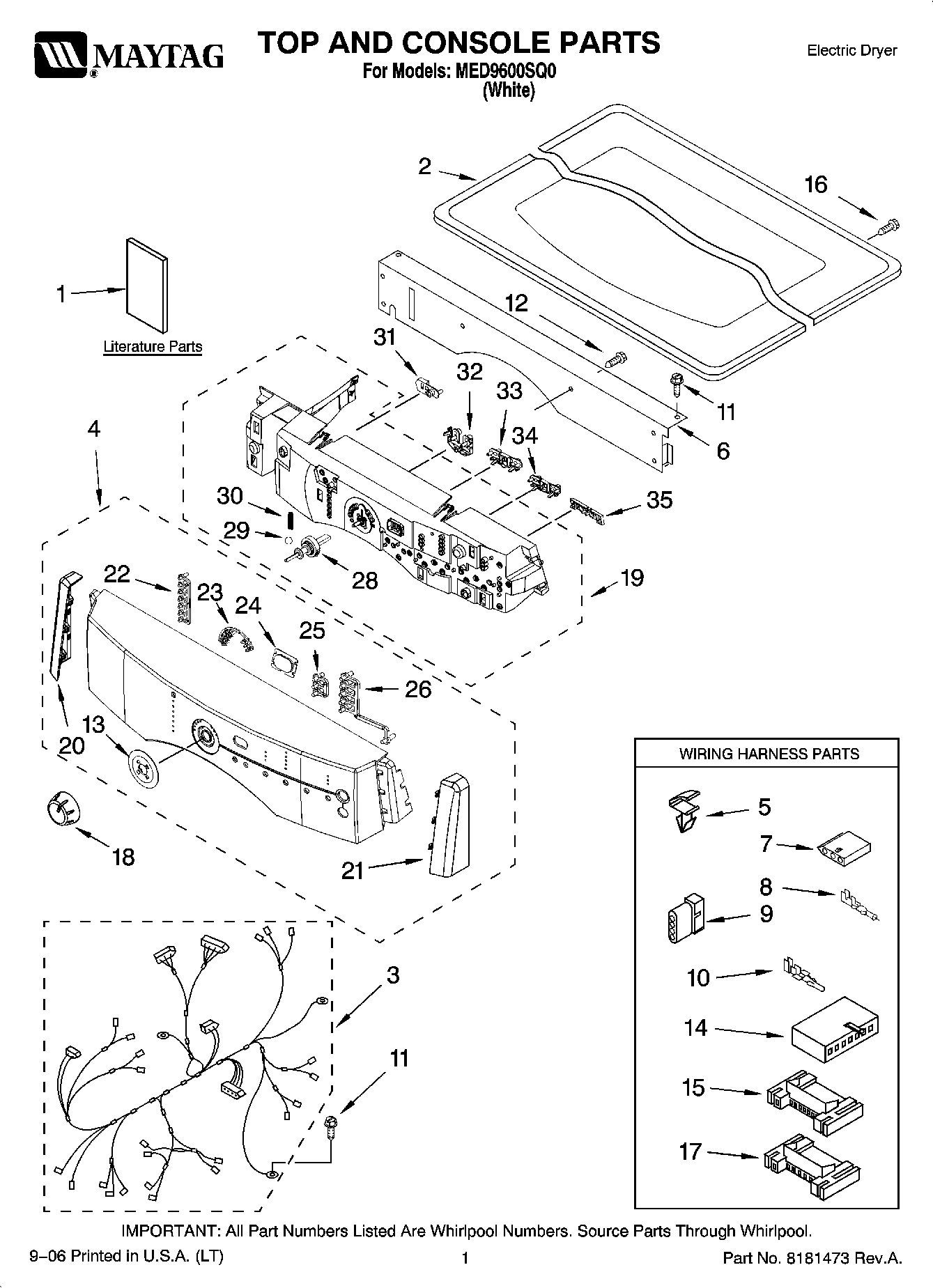 01 - TOP AND CONSOLE PARTS