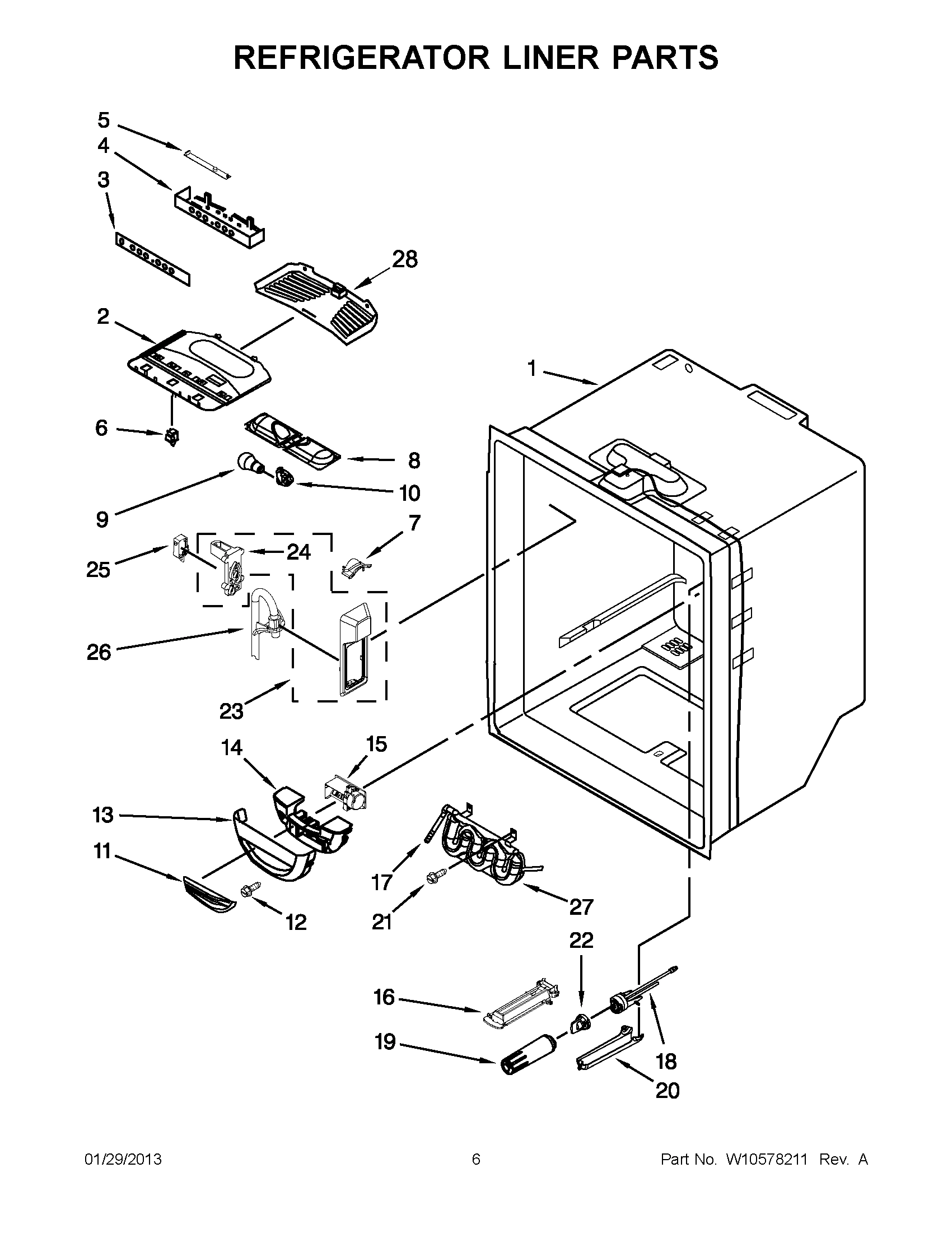 03 - REFRIGERATOR LINER PARTS