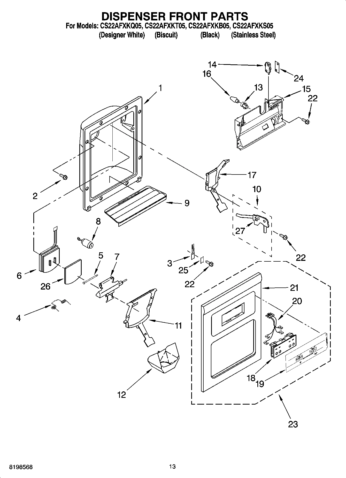 08 - DISPENSER FRONT PARTS