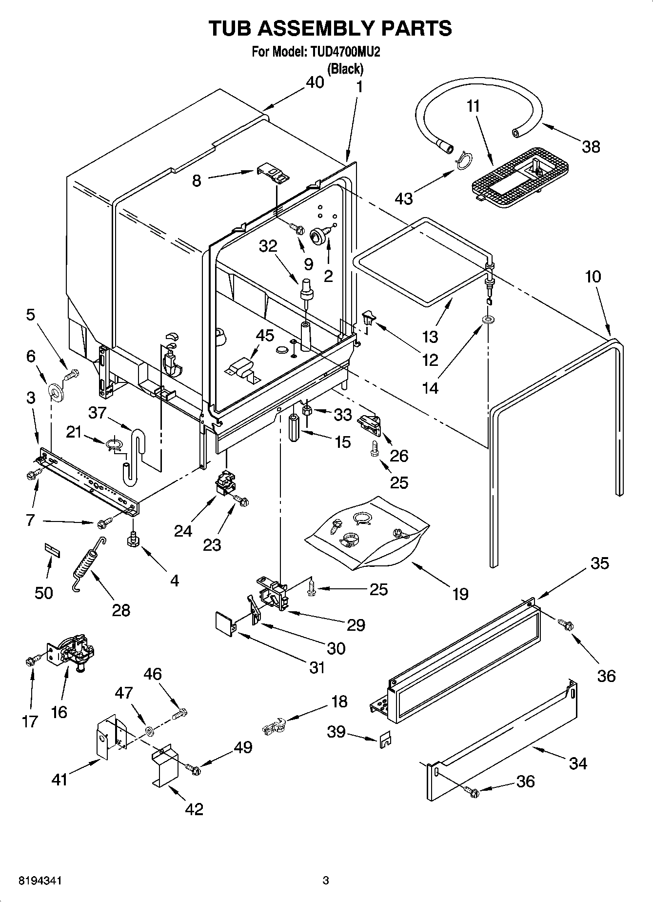 03 - TUB ASSEMBLY PARTS