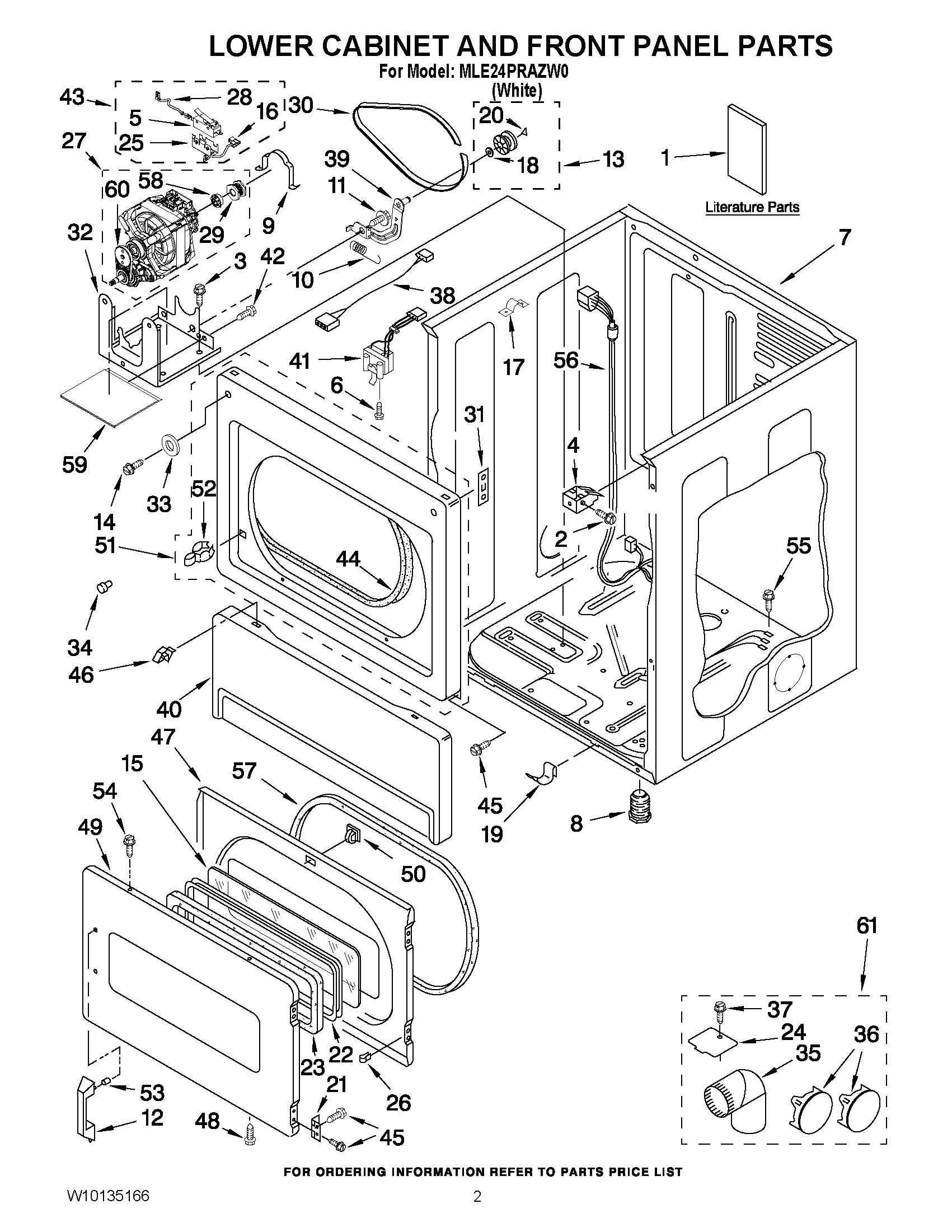 01 - LOWER CABINET AND FRONT PANEL PARTS