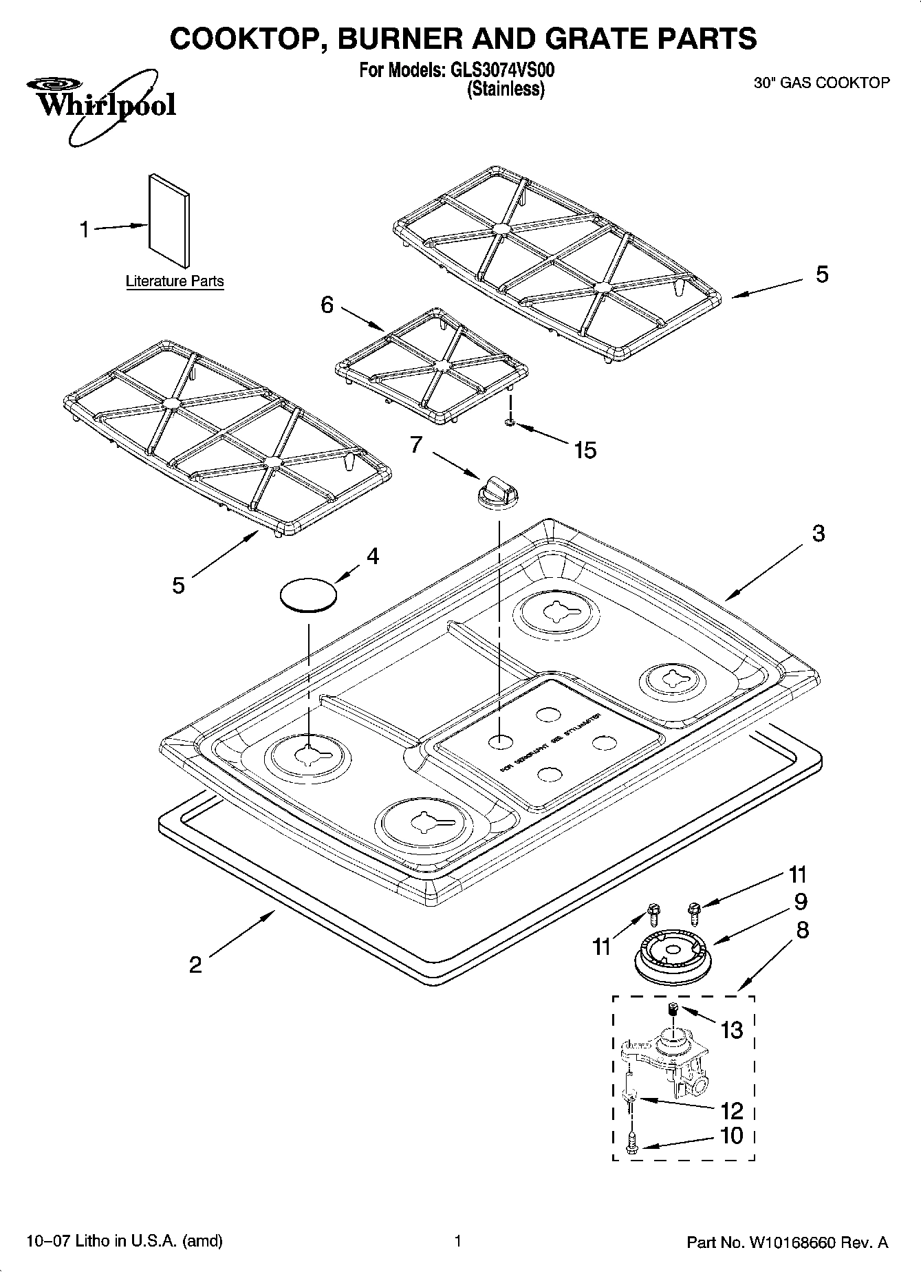 01 - COOKTOP, BURNER AND GRATE PARTS