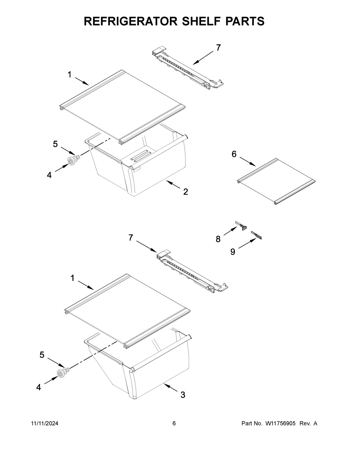 04 - REFRIGERATOR SHELF PARTS