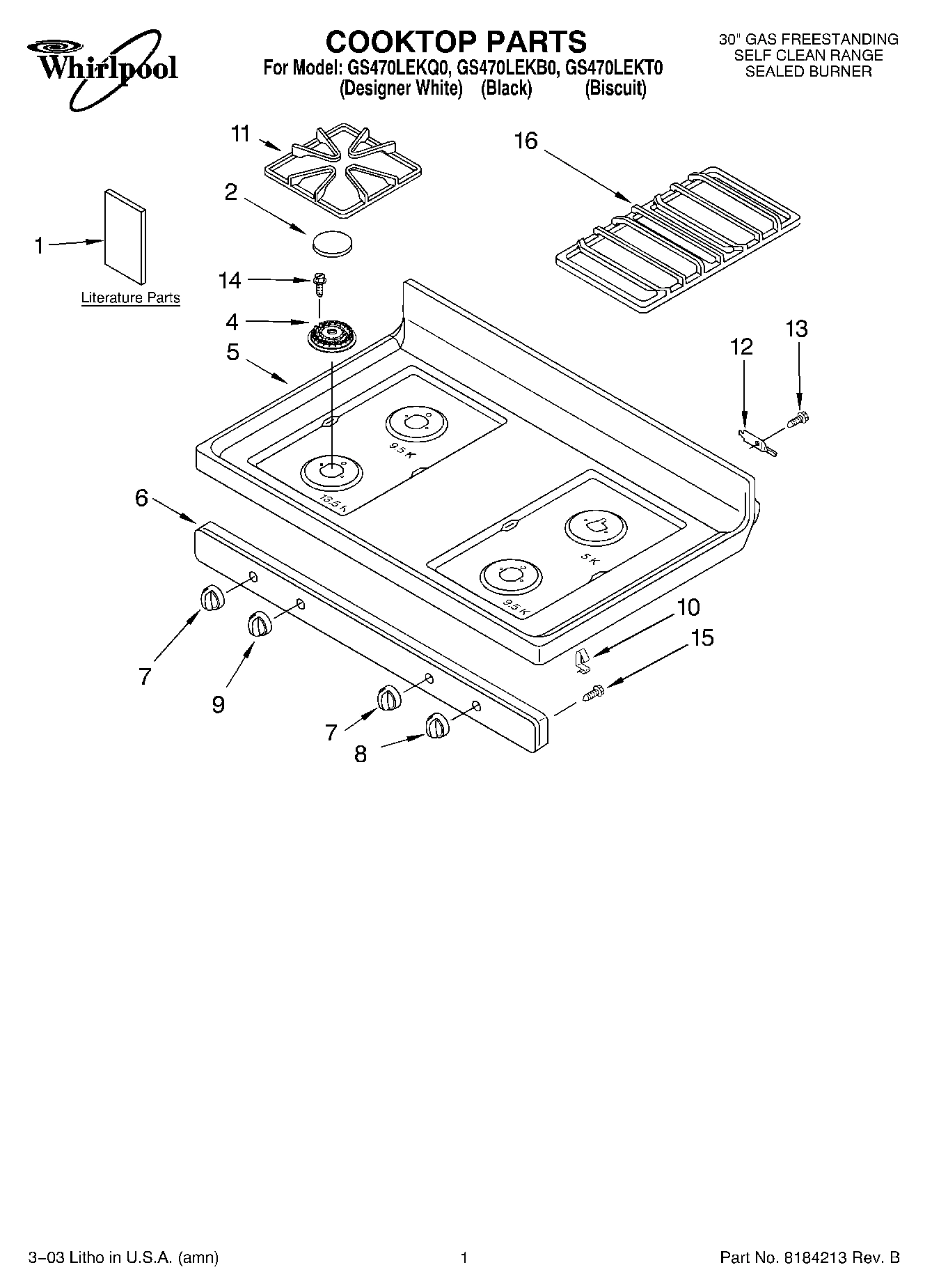 01 - COOKTOP PARTS
