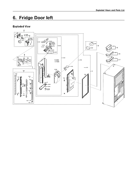 Left Refrigerator Door Parts
