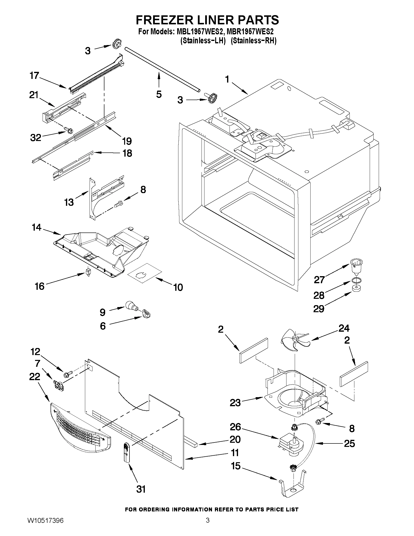 02 - FREEZER LINER PARTS