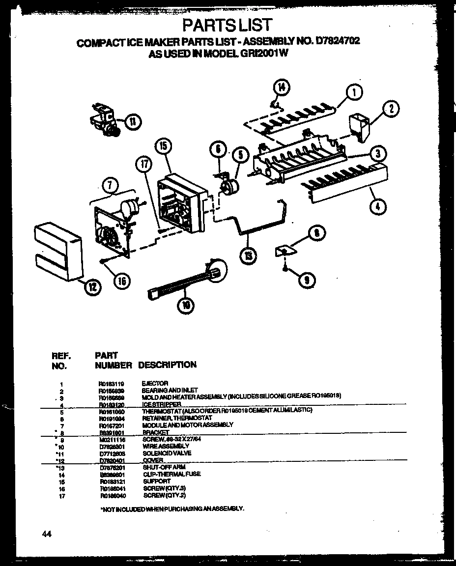 02 - COMPACT ICE MAKERPARTS LIST