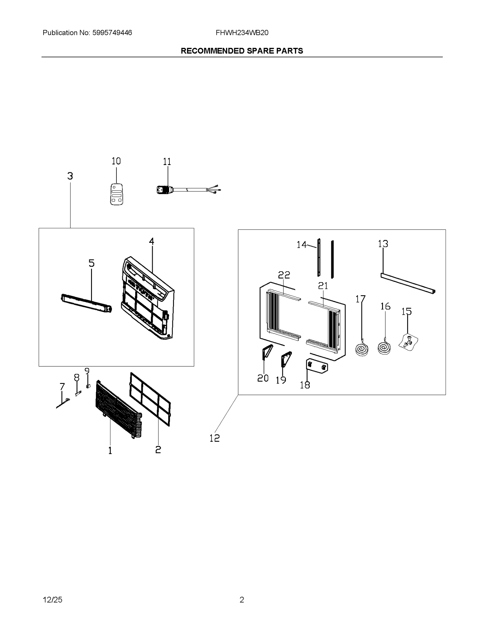 RECOMMENDED SPARE PARTS